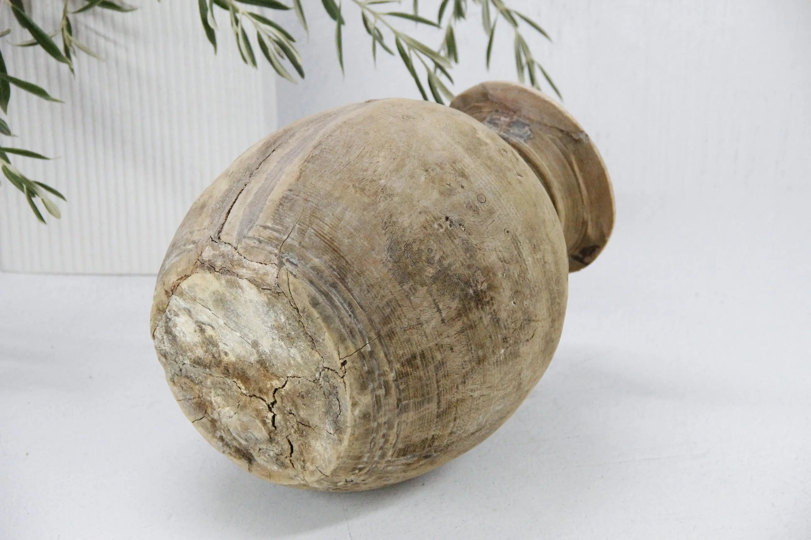 Rustic Wood Vase | Vintage Wabi-Sabi Vessel  Debra Hall Lifestyle