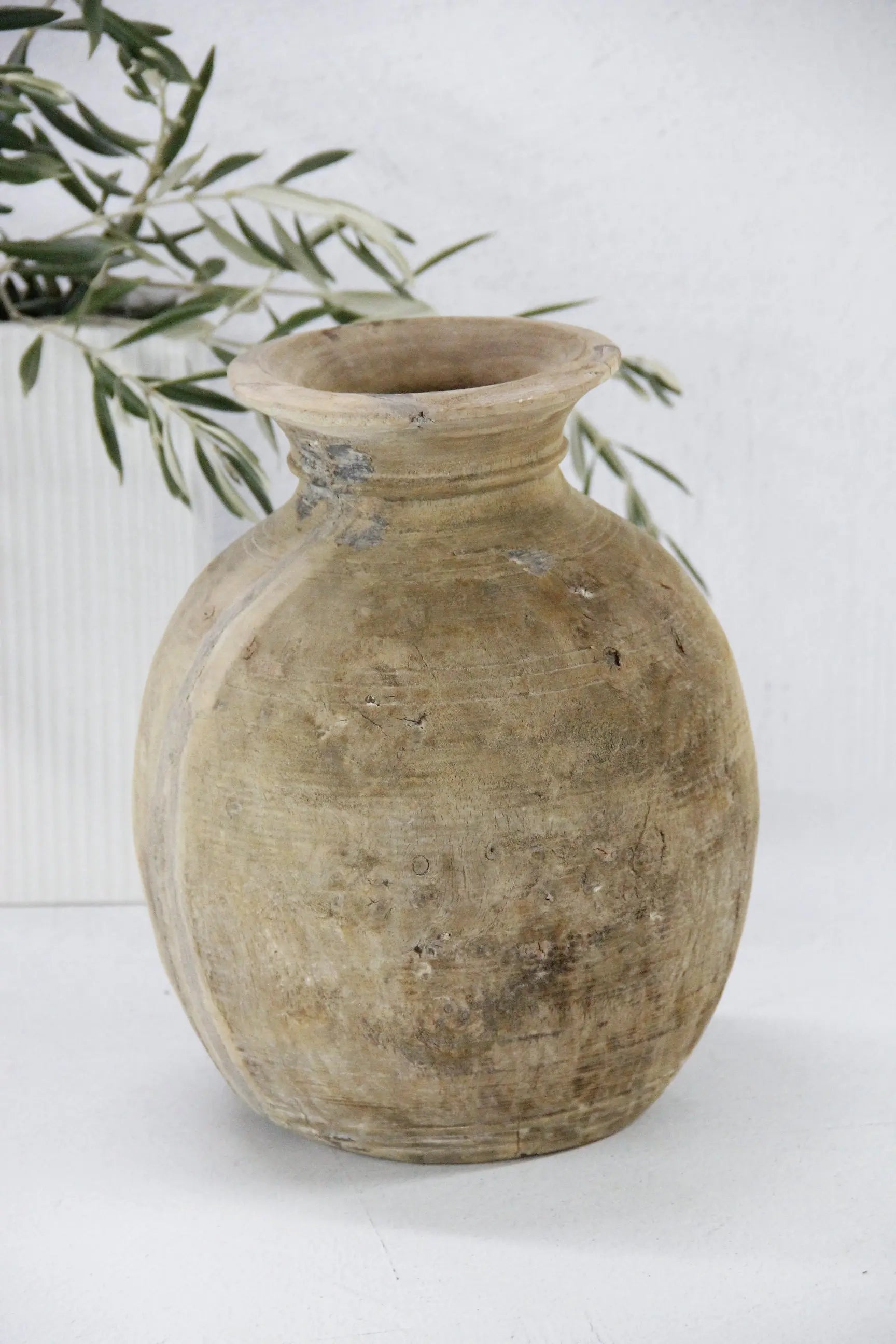 Rustic Wood Vase | Vintage Wabi-Sabi Vessel  Debra Hall Lifestyle