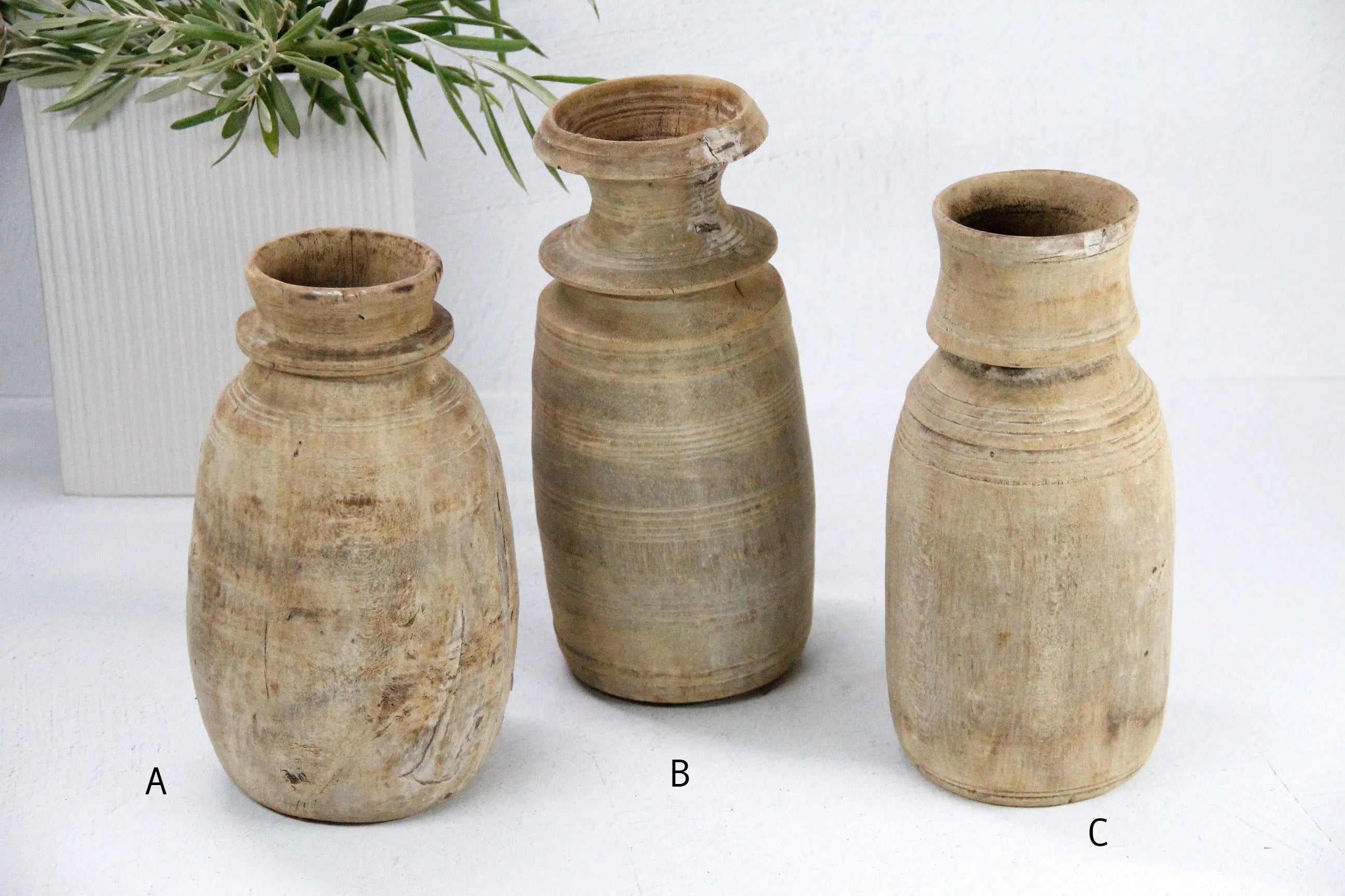 Rustic Wooden Vase | Vintage Jug  Debra Hall Lifestyle