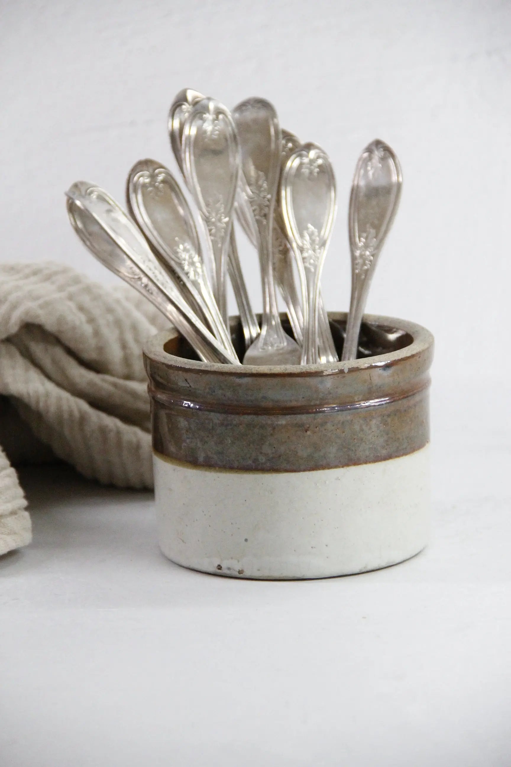 Small Stoneware Crock Antique | Antique Two Tone-Dipped  Debra Hall Lifestyle