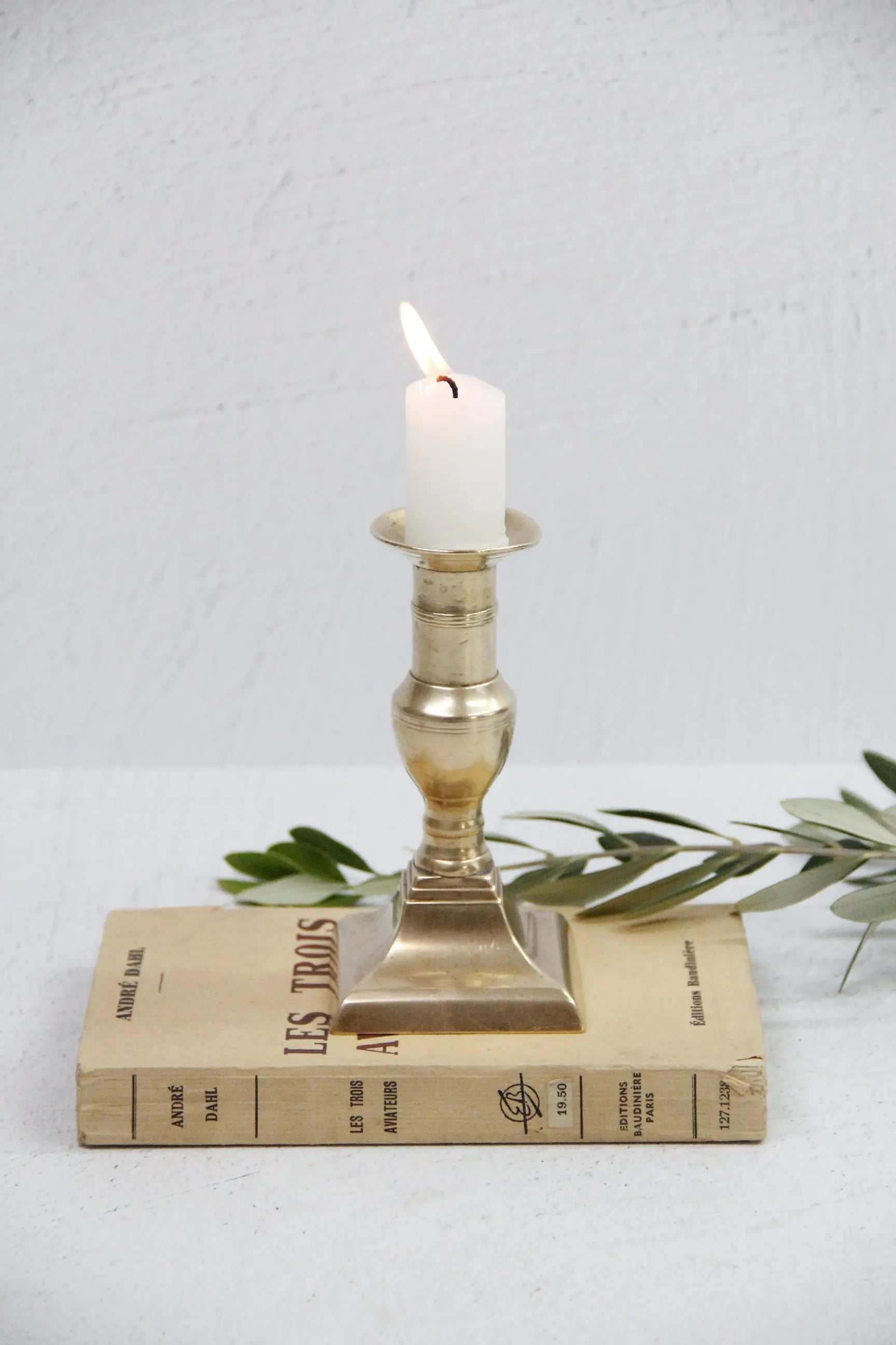 Solid Brass Candle Holder | Antique Taper Candlestick  Debra Hall Lifestyle