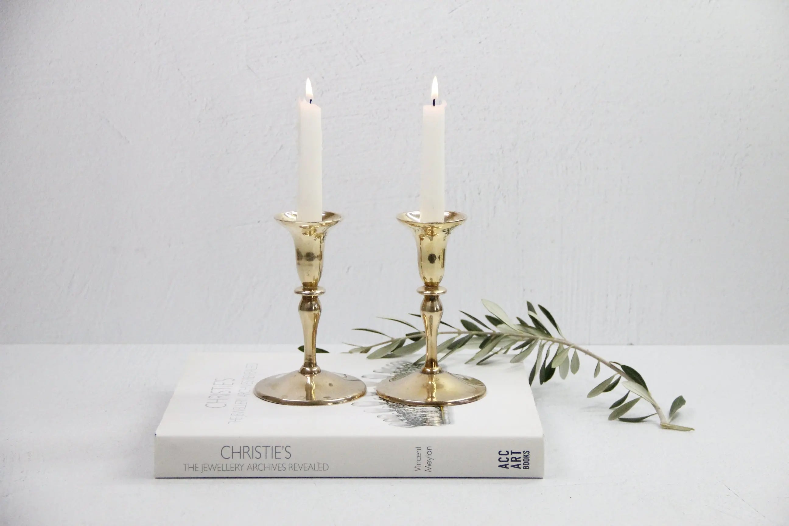 Solid Brass Candlesticks Pair | Heavy Vintage Candle Holders  Debra Hall Lifestyle