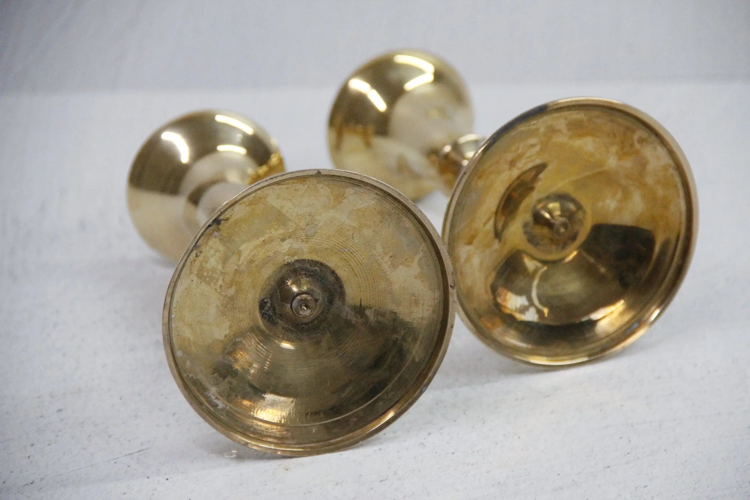 Solid Brass Candlesticks Pair | Heavy Vintage Candle Holders  Debra Hall Lifestyle