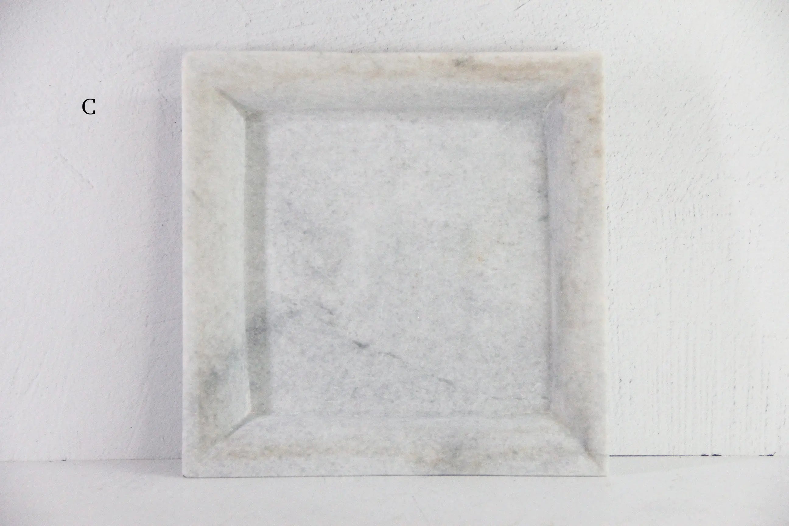 Square Marble Tray | Carved Honed Light Stone Assorted  Debra Hall Lifestyle