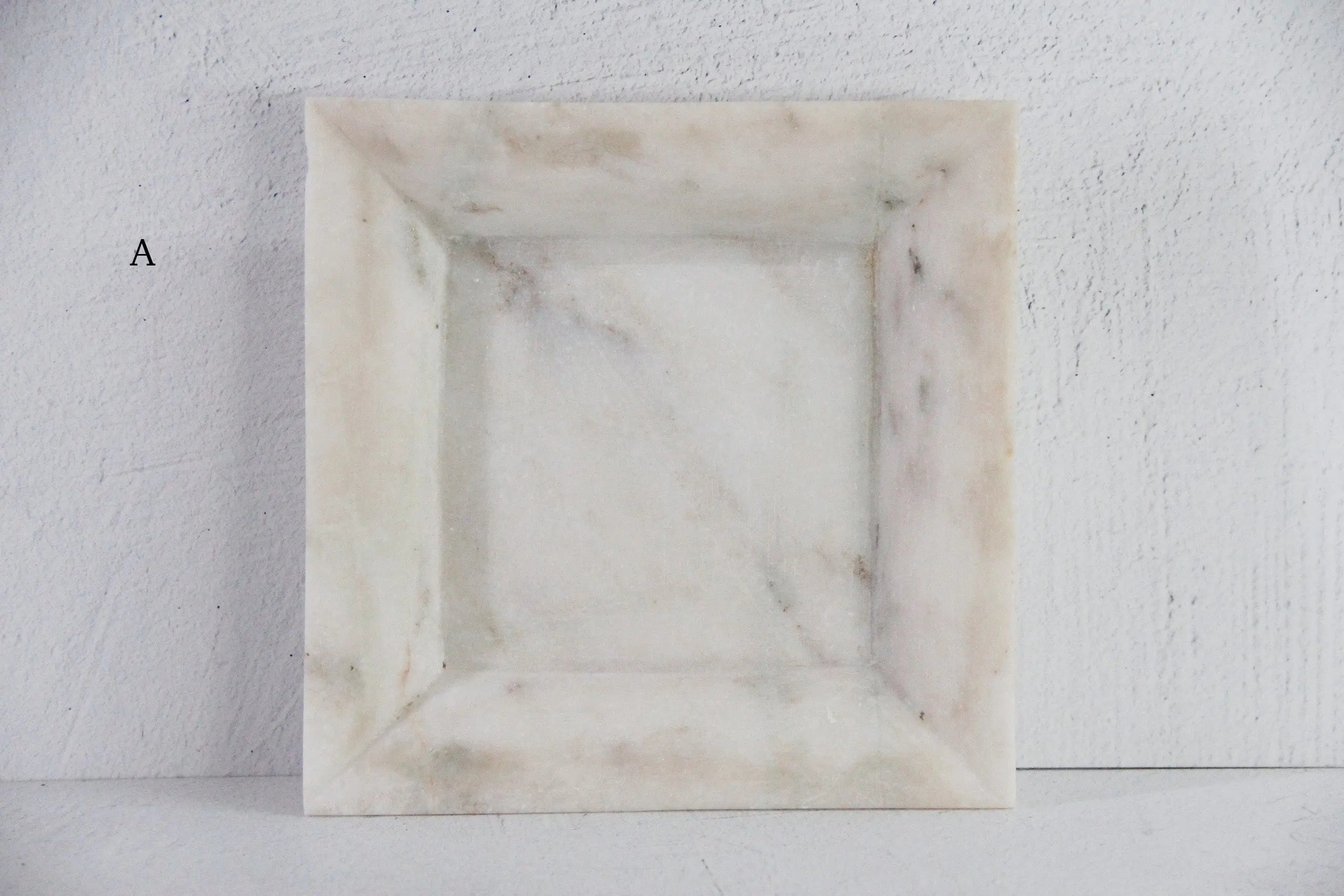 Square White Marble Tray | Carved Honed Stone Assorted  Debra Hall Lifestyle