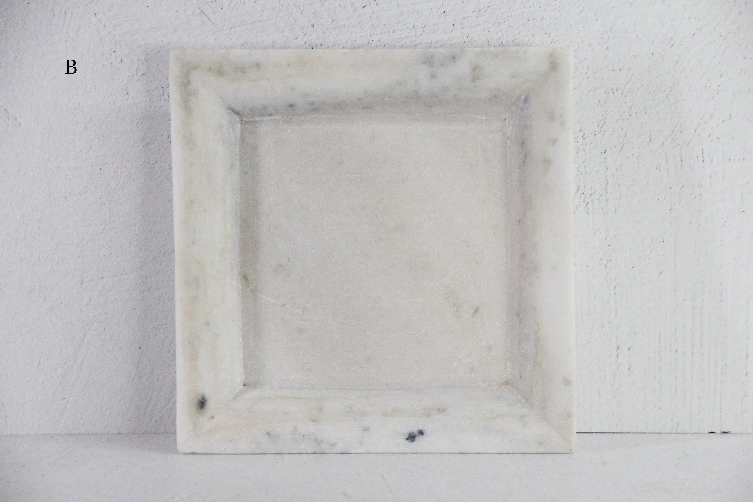 Square White Marble Tray | Carved Honed Stone Assorted  Debra Hall Lifestyle