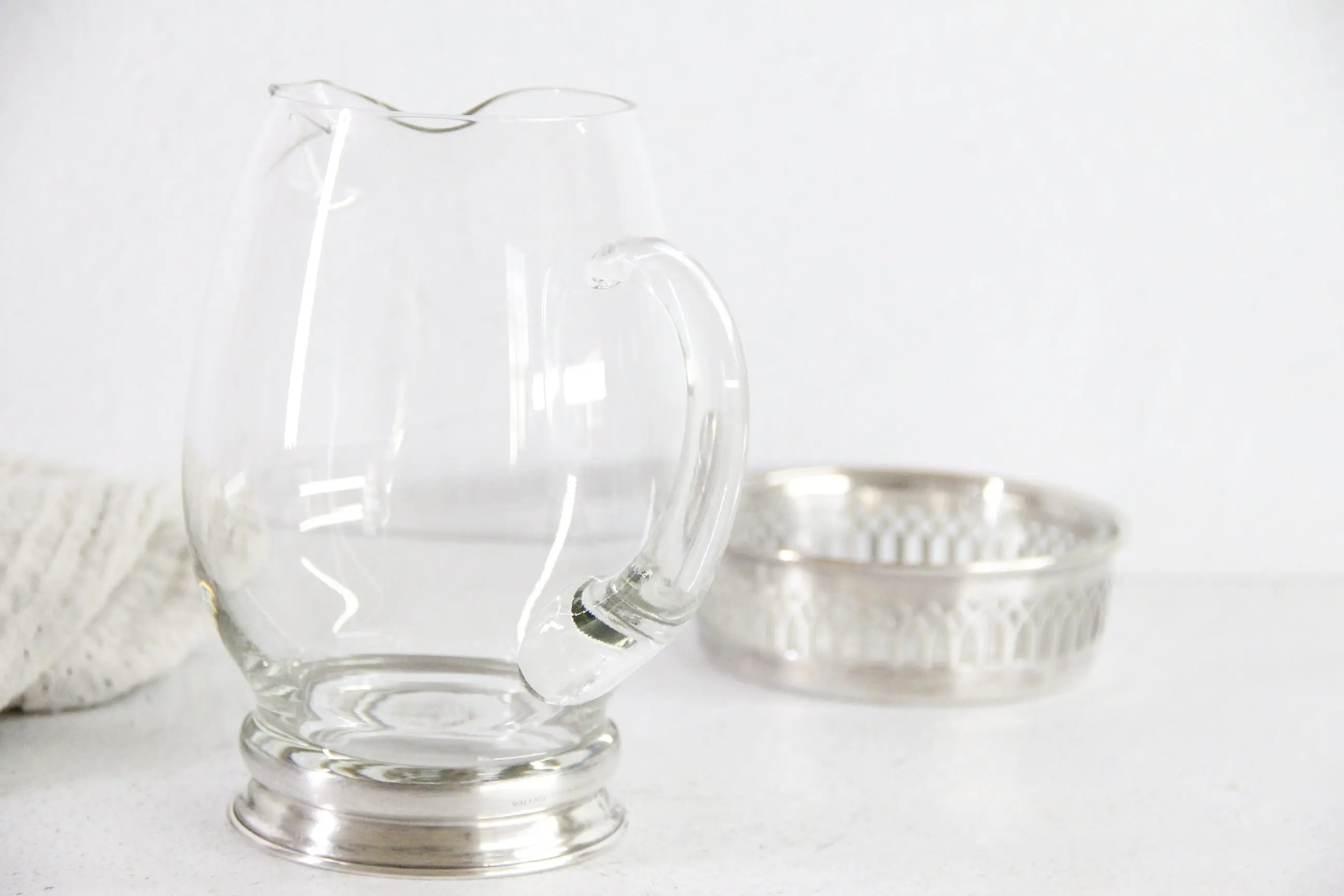 Sterling Pitcher | Footed Hand Blown Glass Cocktail Server  Debra Hall Lifestyle