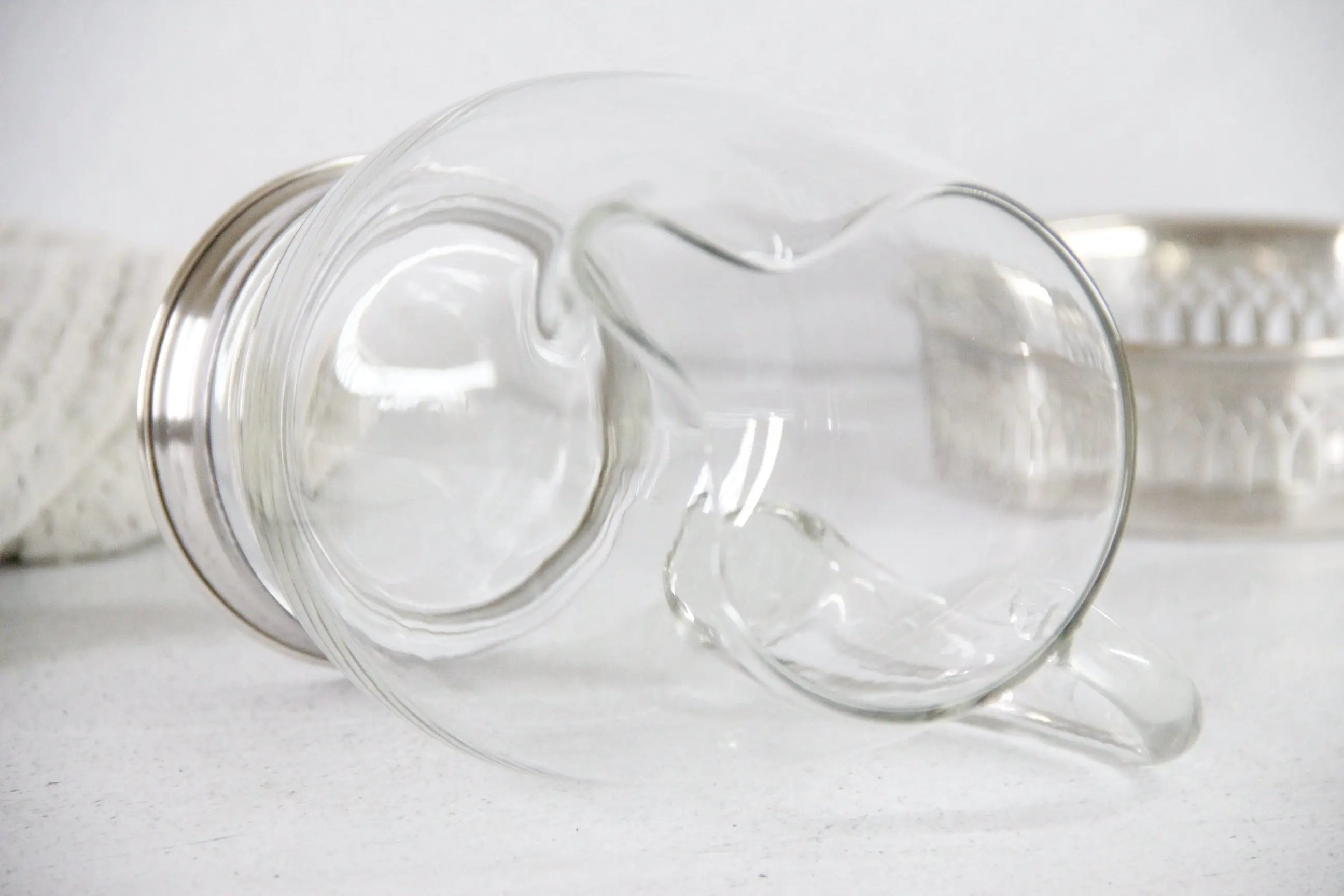 Sterling Pitcher | Footed Hand Blown Glass Cocktail Server  Debra Hall Lifestyle