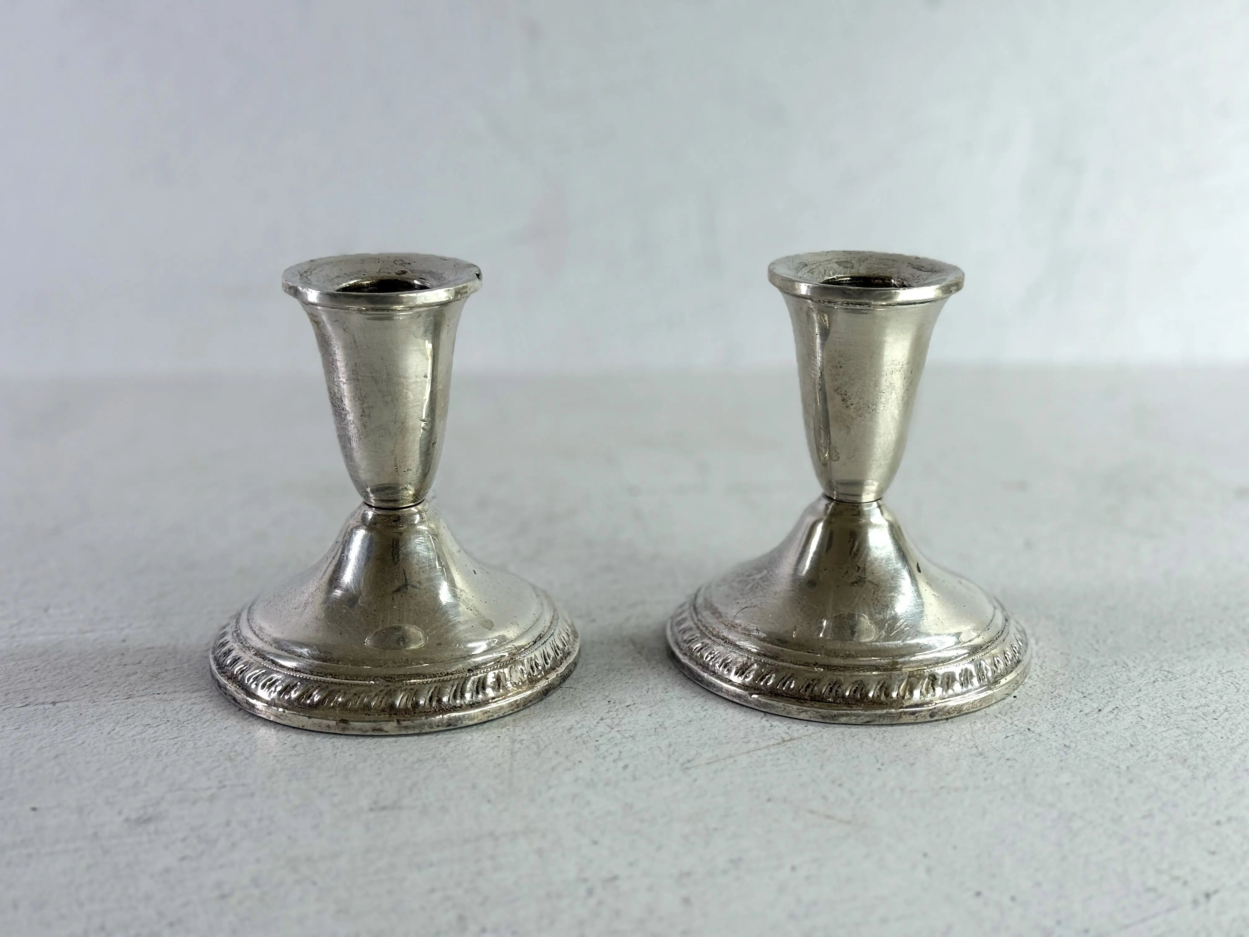 Sterling Silver Candle Holders Pair | Midcentury Duchin Weighted  Debra Hall Lifestyle