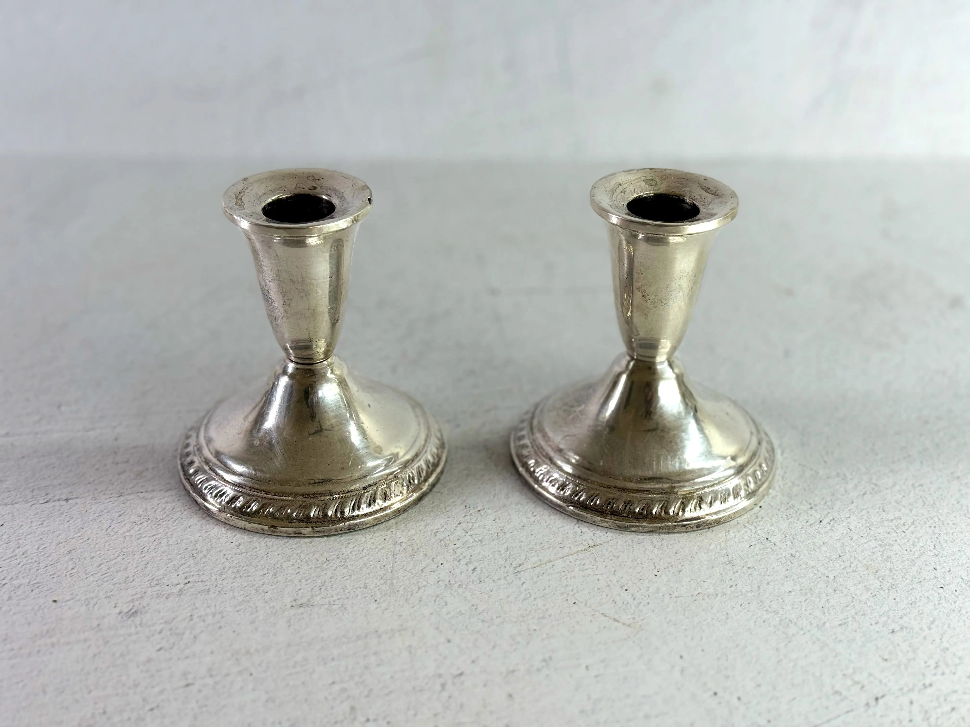 Sterling Silver Candle Holders Pair | Midcentury Duchin Weighted  Debra Hall Lifestyle