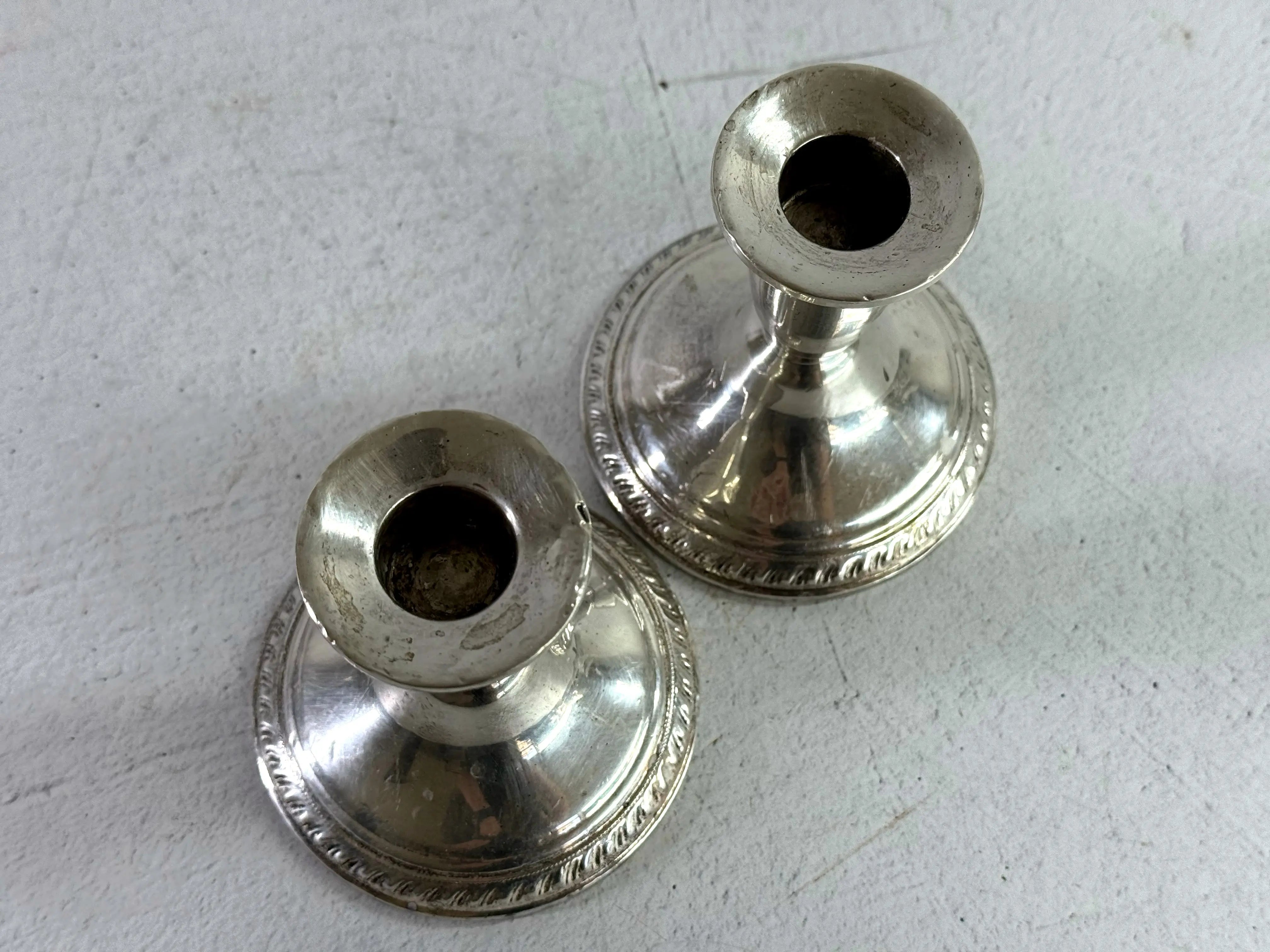 Sterling Silver Candle Holders Pair | Midcentury Duchin Weighted  Debra Hall Lifestyle