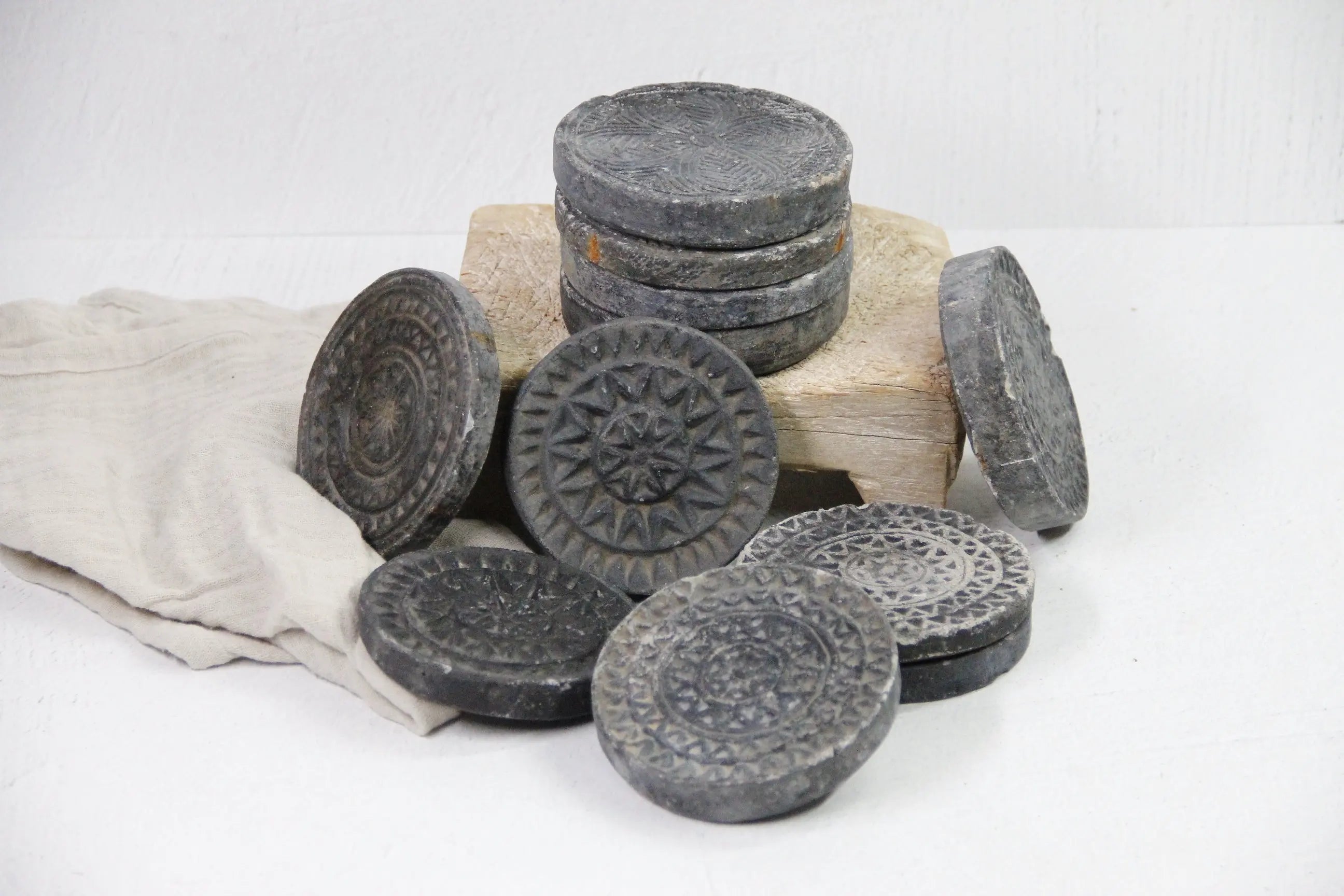 Stone Biscuit Mold | Vintage Soapstone Plate-Coaster  Debra Hall Lifestyle