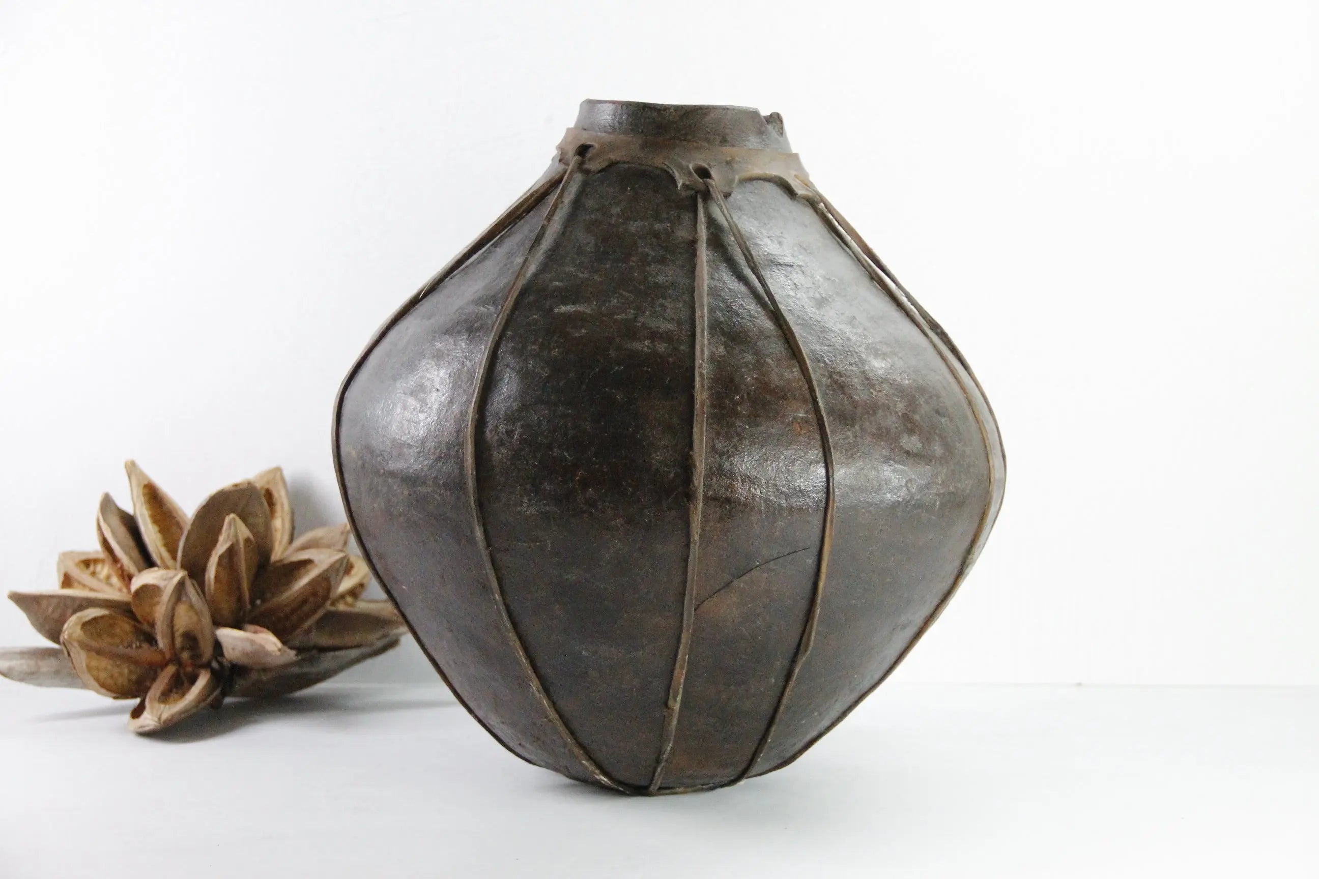 Tarahumara Pottery | Vintage Large Clay Olla Pot Vessel  Debra Hall Lifestyle