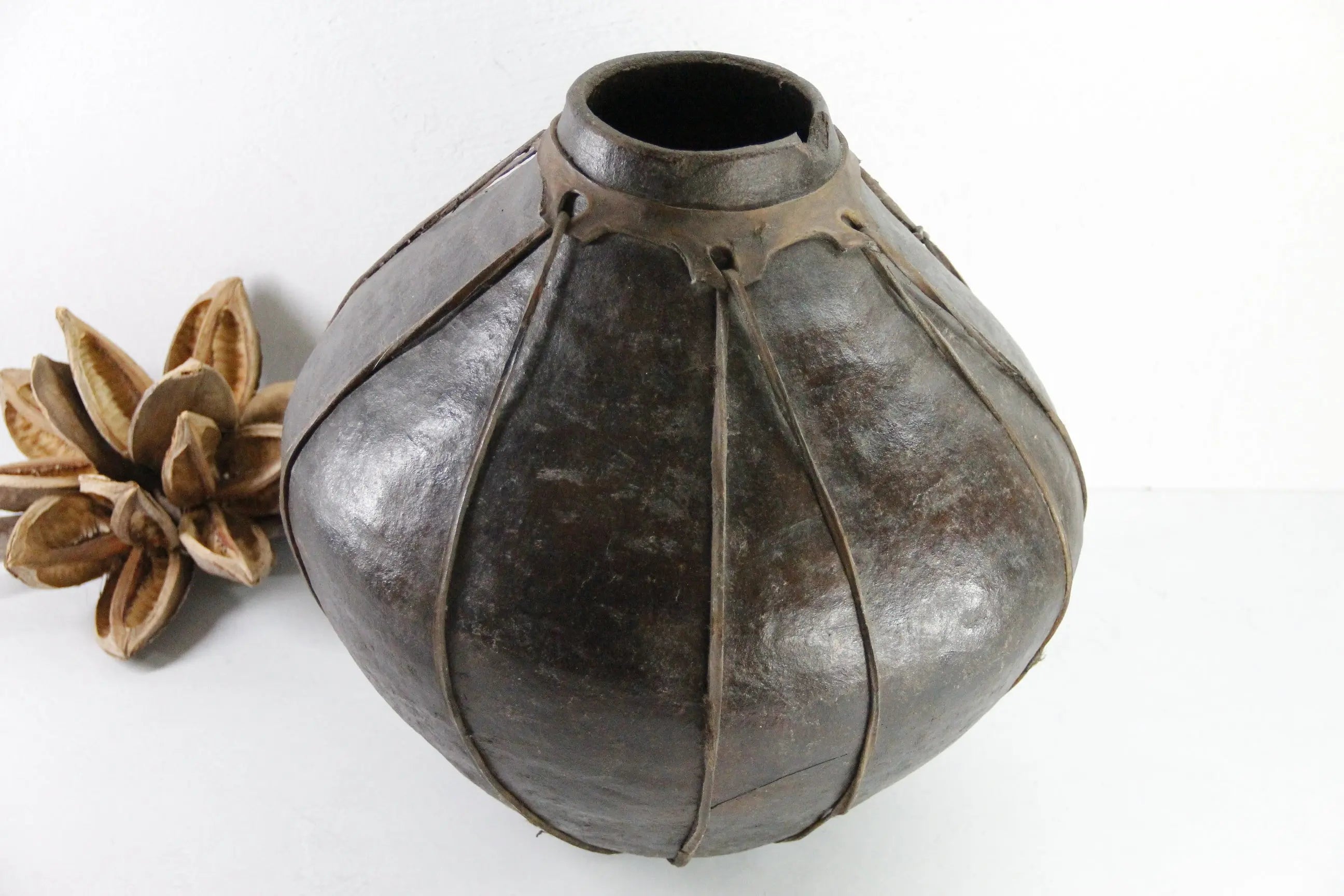 Tarahumara Pottery | Vintage Large Clay Olla Pot Vessel  Debra Hall Lifestyle