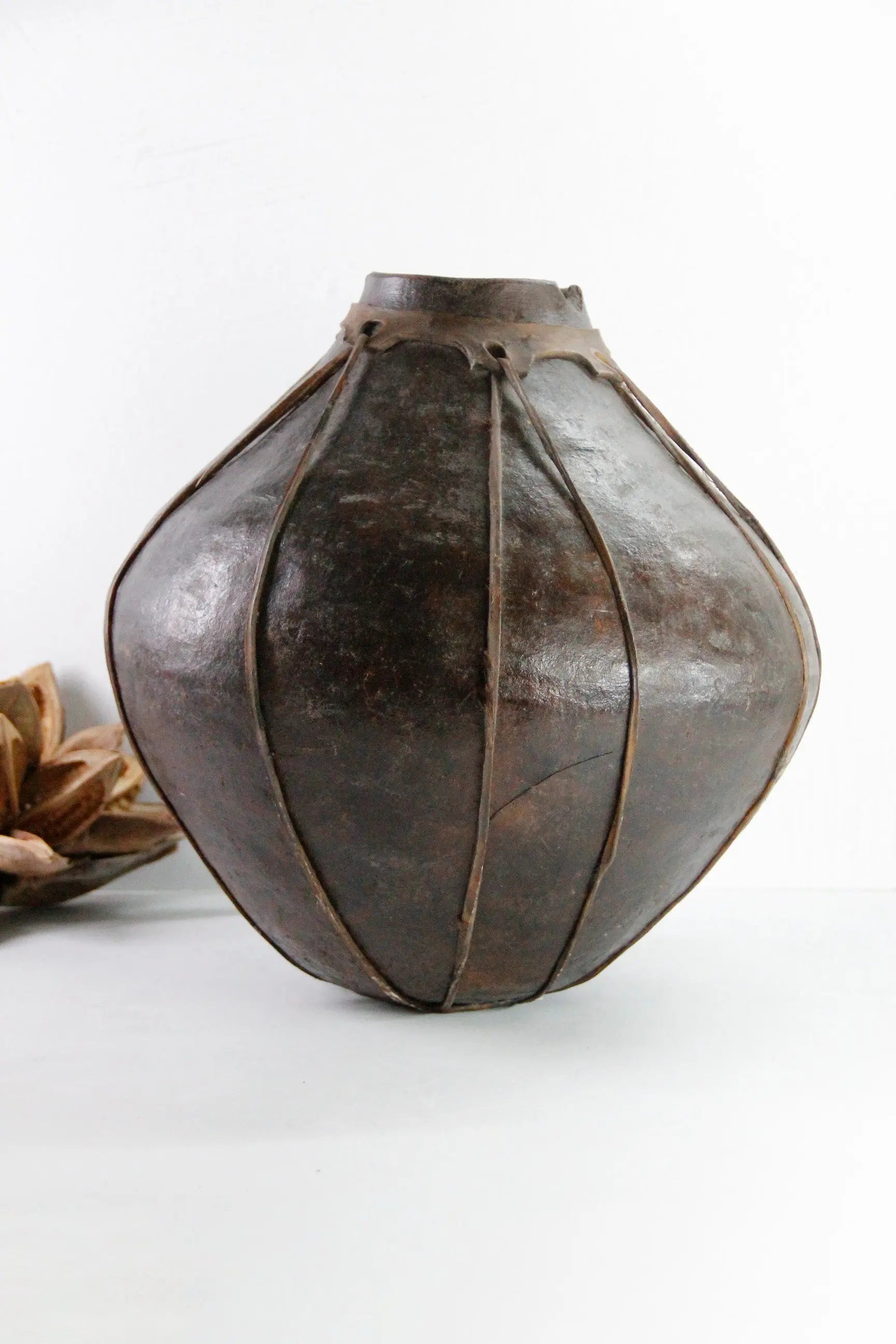 Tarahumara Pottery | Vintage Large Clay Olla Pot Vessel  Debra Hall Lifestyle