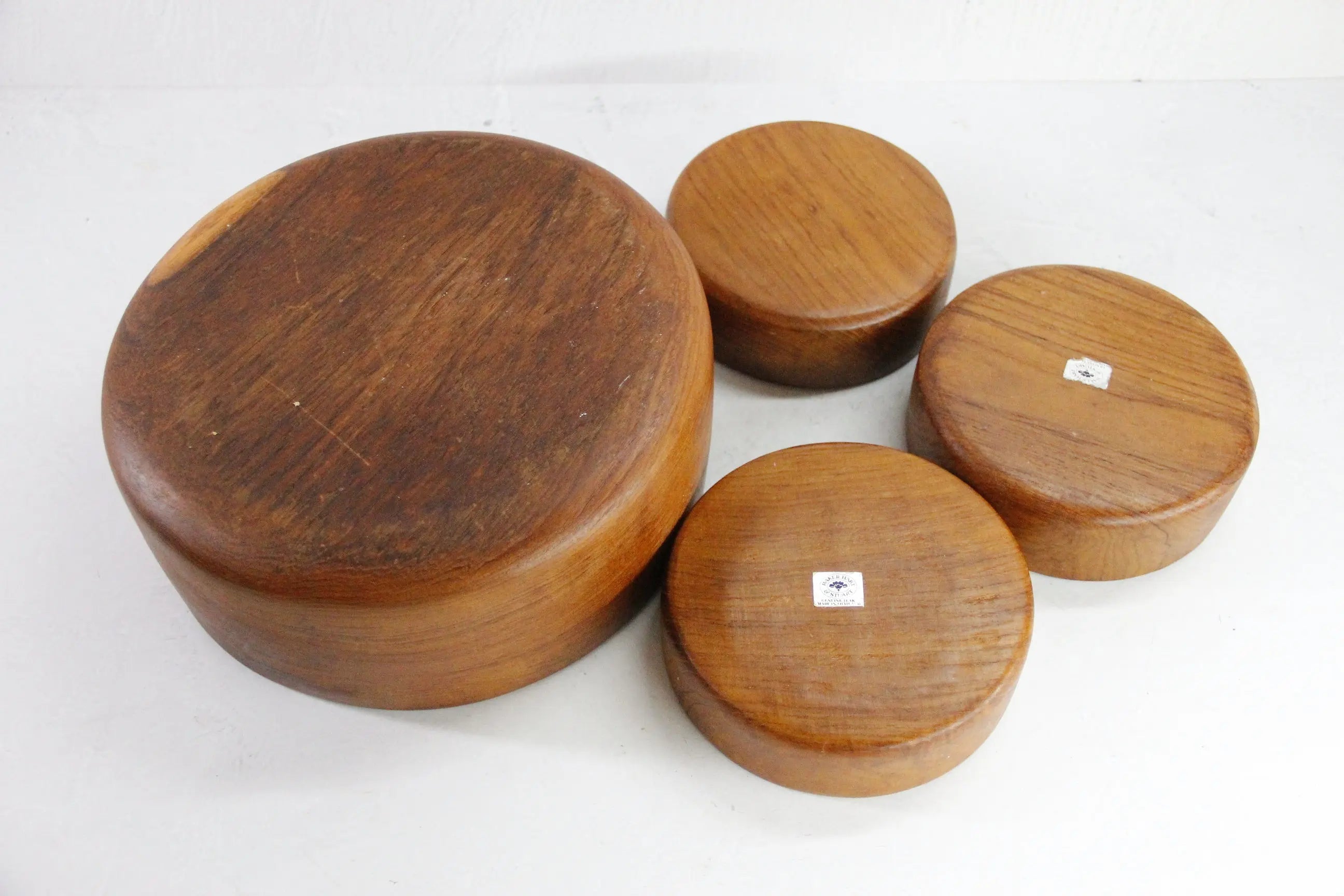 Teak Salad Bowl Set Mid Century | Wood Bowl 4 Pieces  Debra Hall Lifestyle