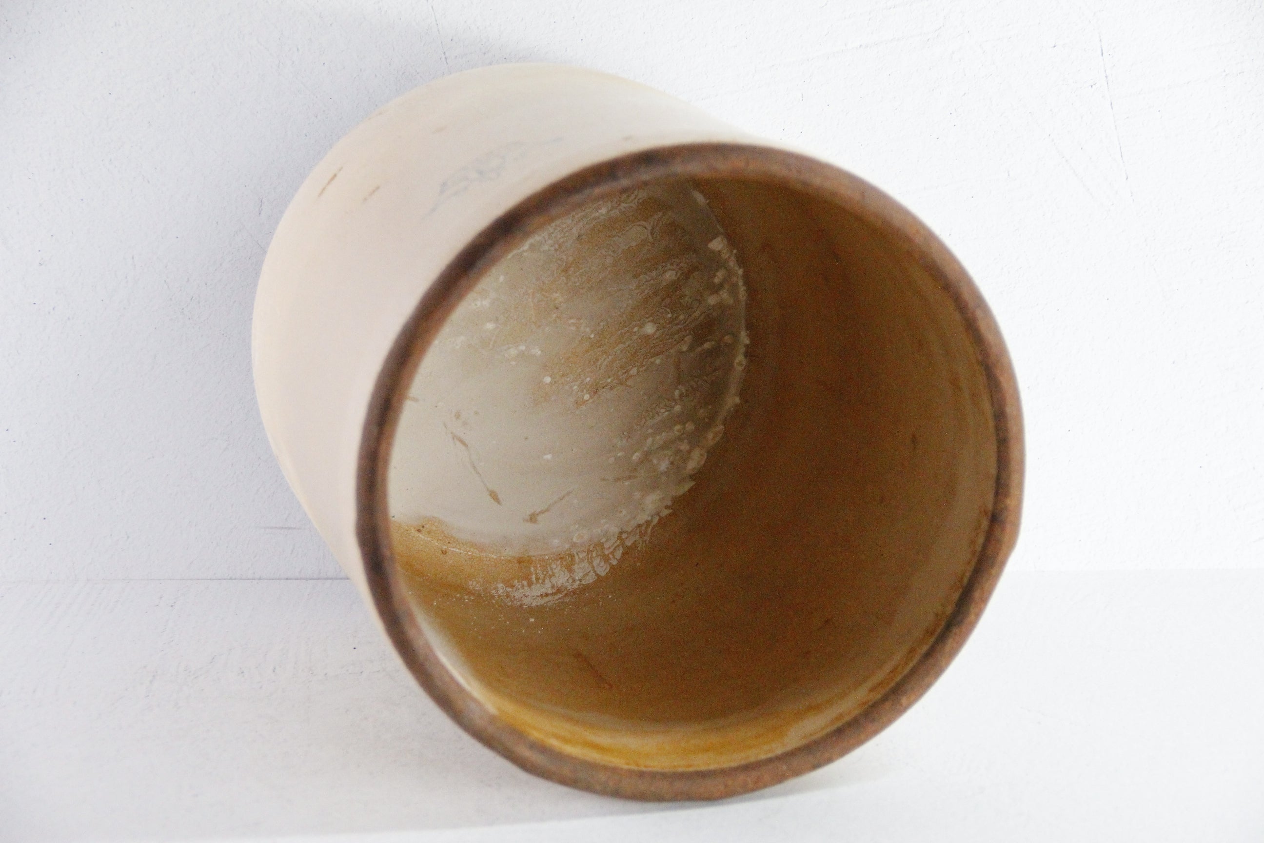 Three Gallon Antique Crock | Primitive Blue Crown Utensil Holder  Debra Hall Lifestyle