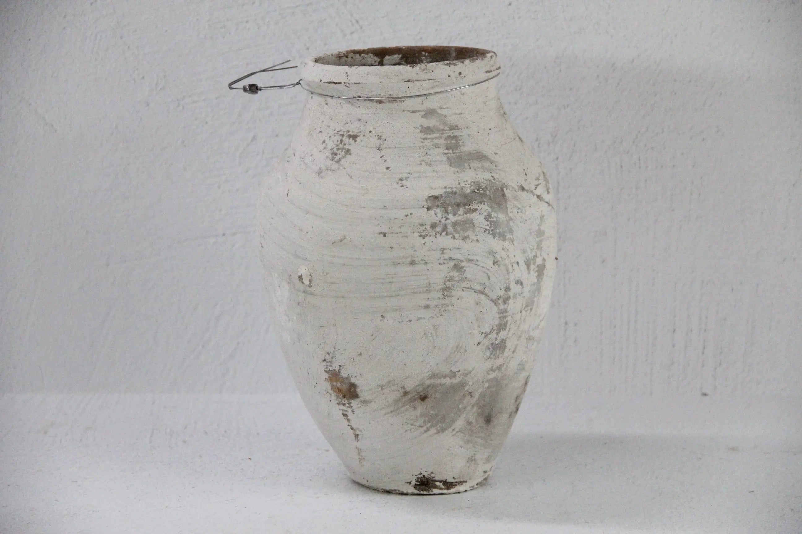 Turkish Olive Jar | Found Vessel European White 11.5"  Debra Hall Lifestyle