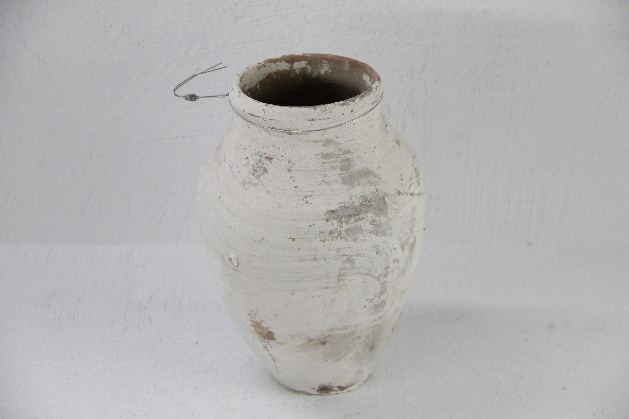 Turkish Olive Jar | Found Vessel European White 11.5"  Debra Hall Lifestyle