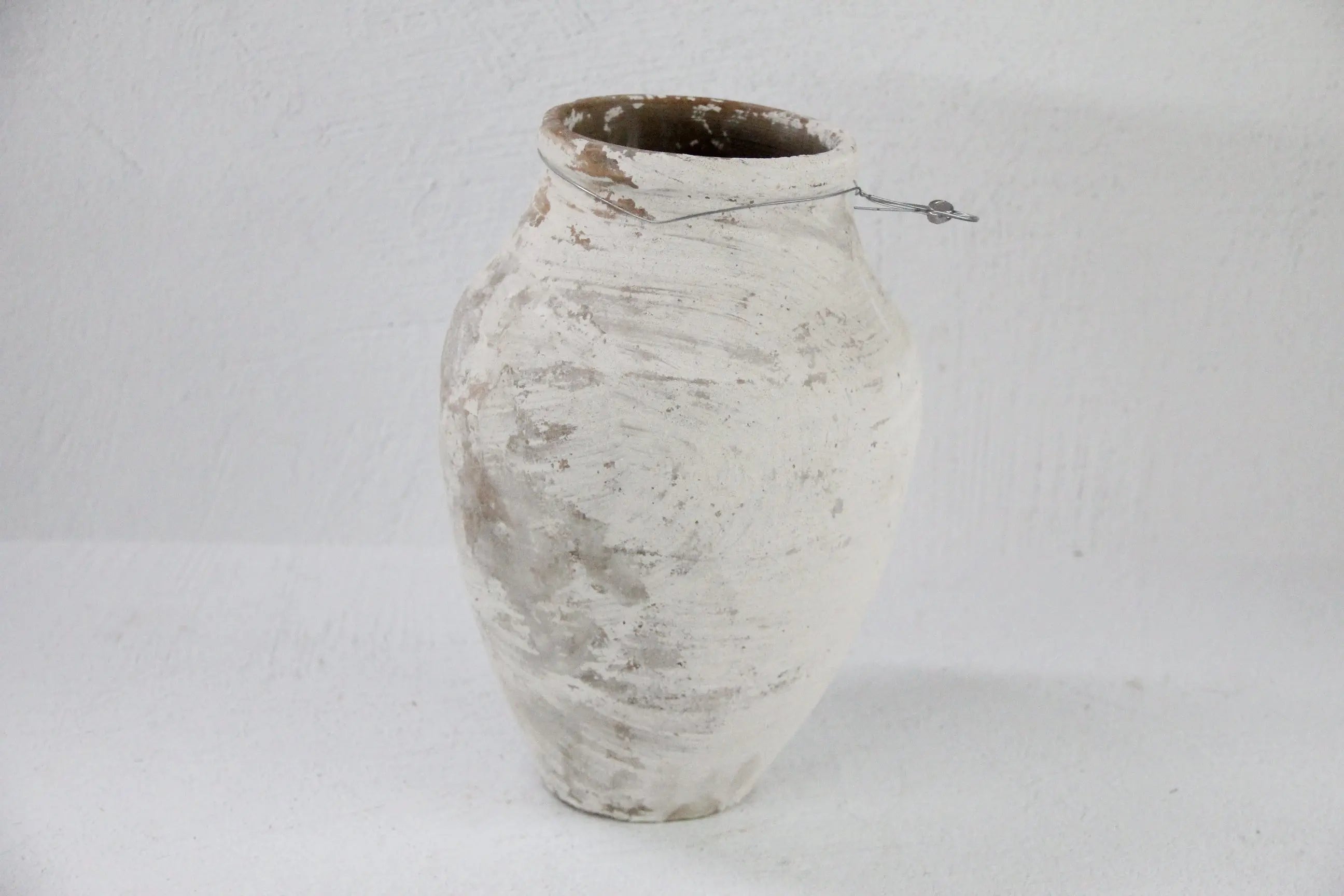 Turkish Olive Jar | Found Vessel European White 11.5"  Debra Hall Lifestyle