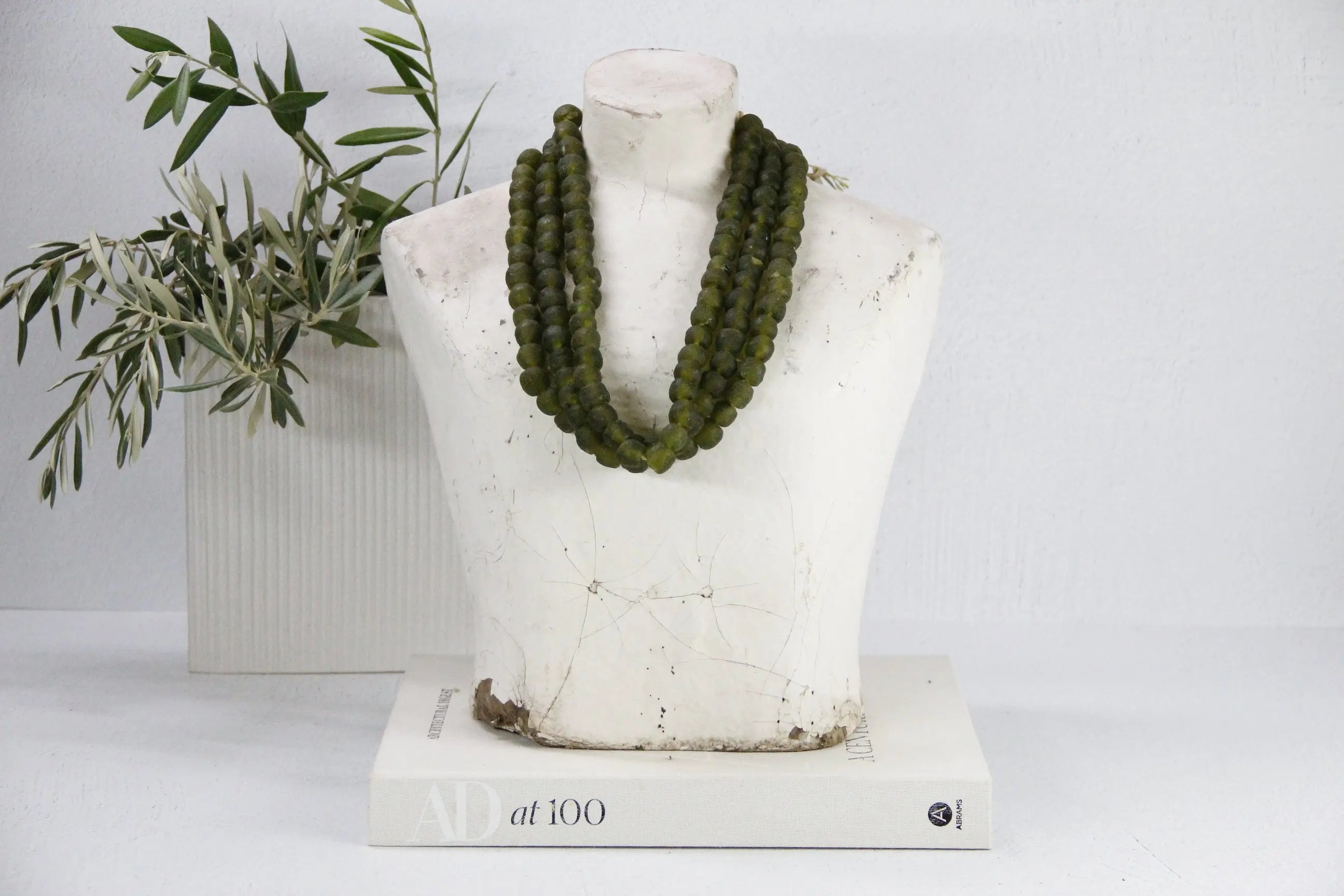 Vintage African Trade Beads | Glass-Green Moss  Debra Hall Lifestyle