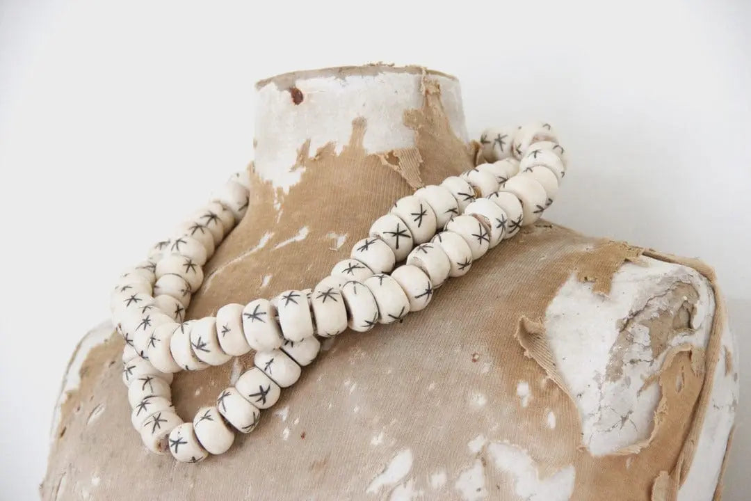 Vintage African Trade Beads | Off-White Hand Made  Debra Hall Lifestyle