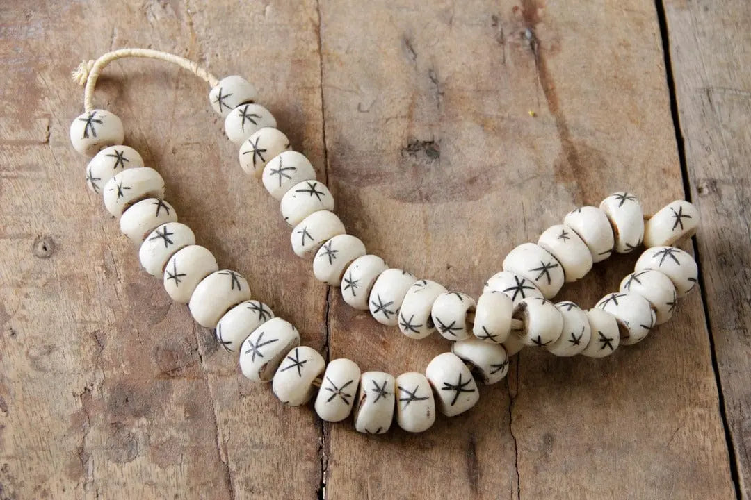 Vintage African Trade Beads | Off-White Hand Made  Debra Hall Lifestyle