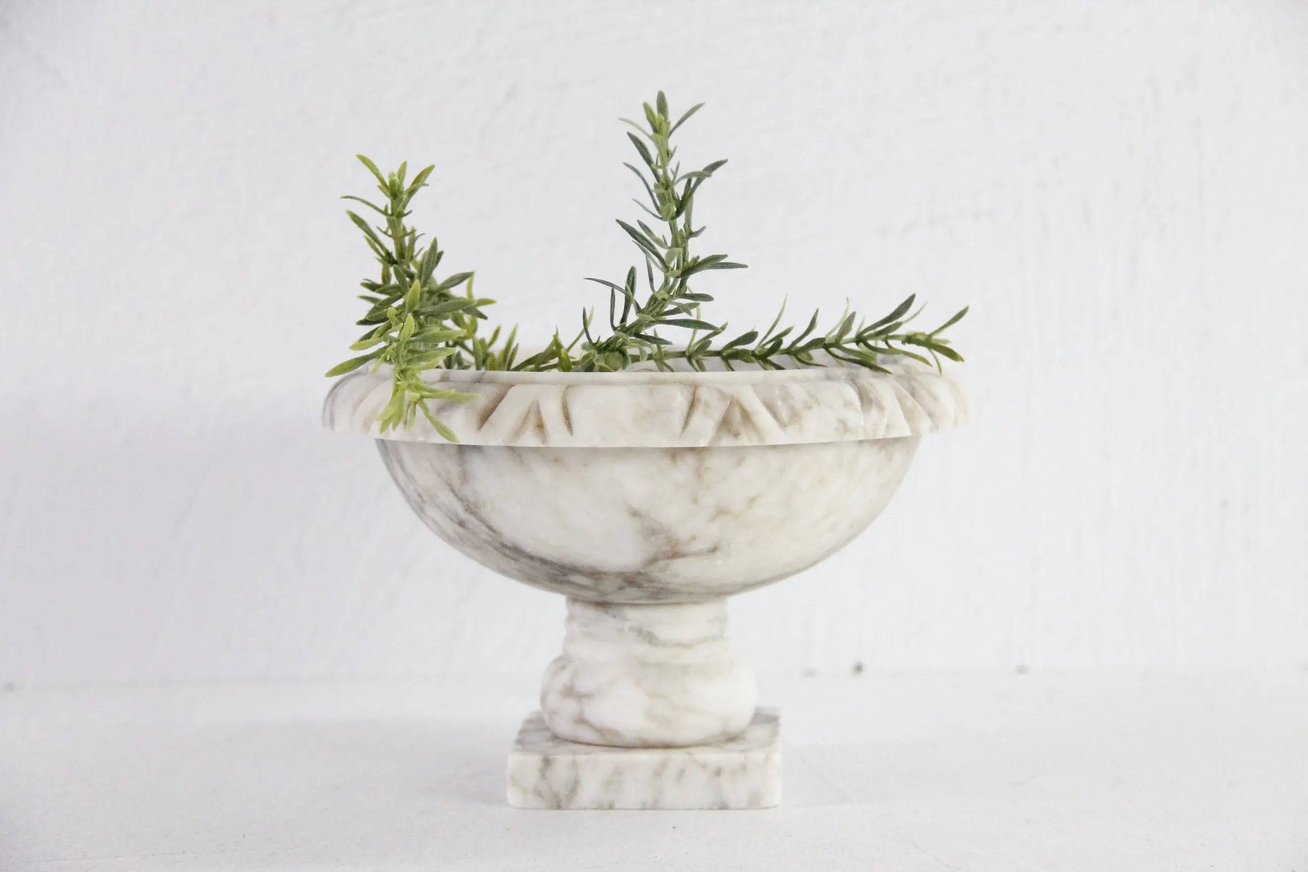Vintage Alabaster Bird Bath | Large Italian Hand Carved  Debra Hall Lifestyle