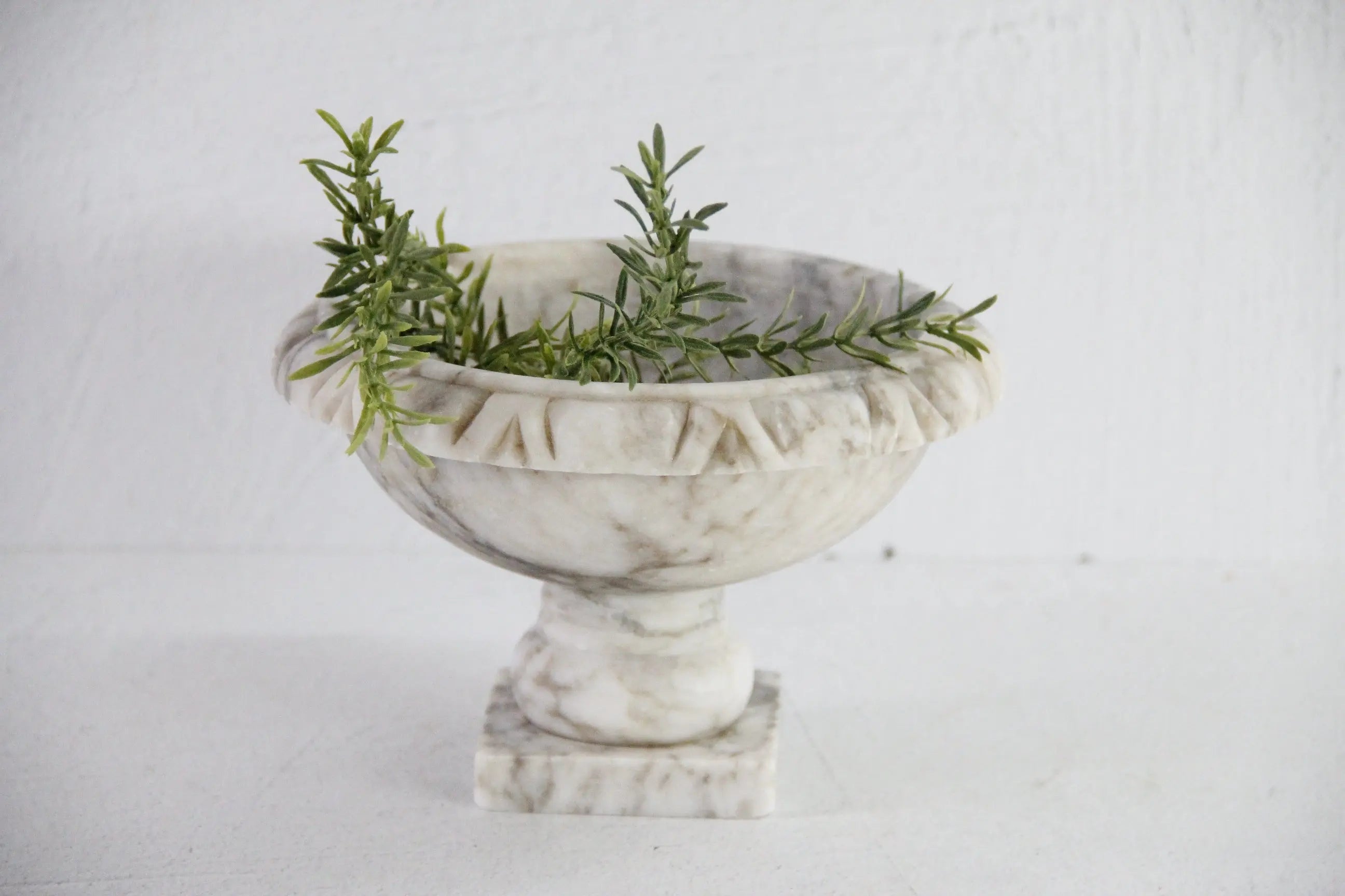 Vintage Alabaster Bird Bath | Large Italian Hand Carved  Debra Hall Lifestyle