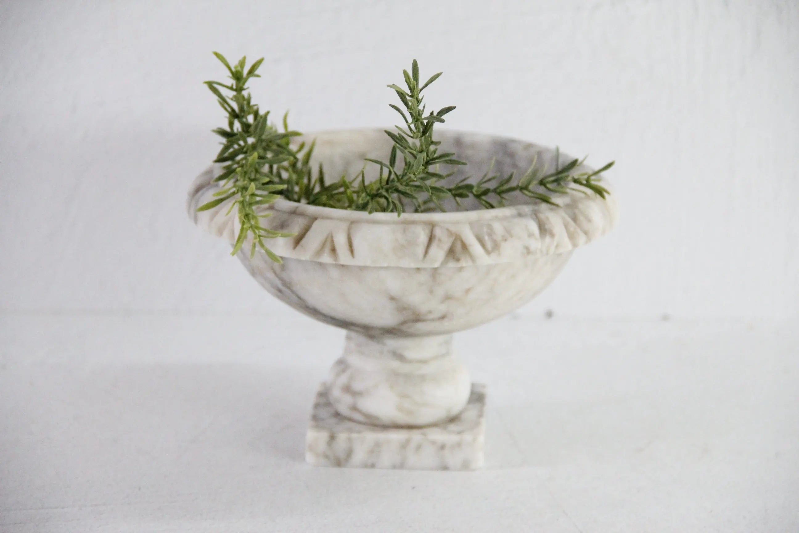 Vintage Alabaster Bird Bath | Large Italian Hand Carved  Debra Hall Lifestyle