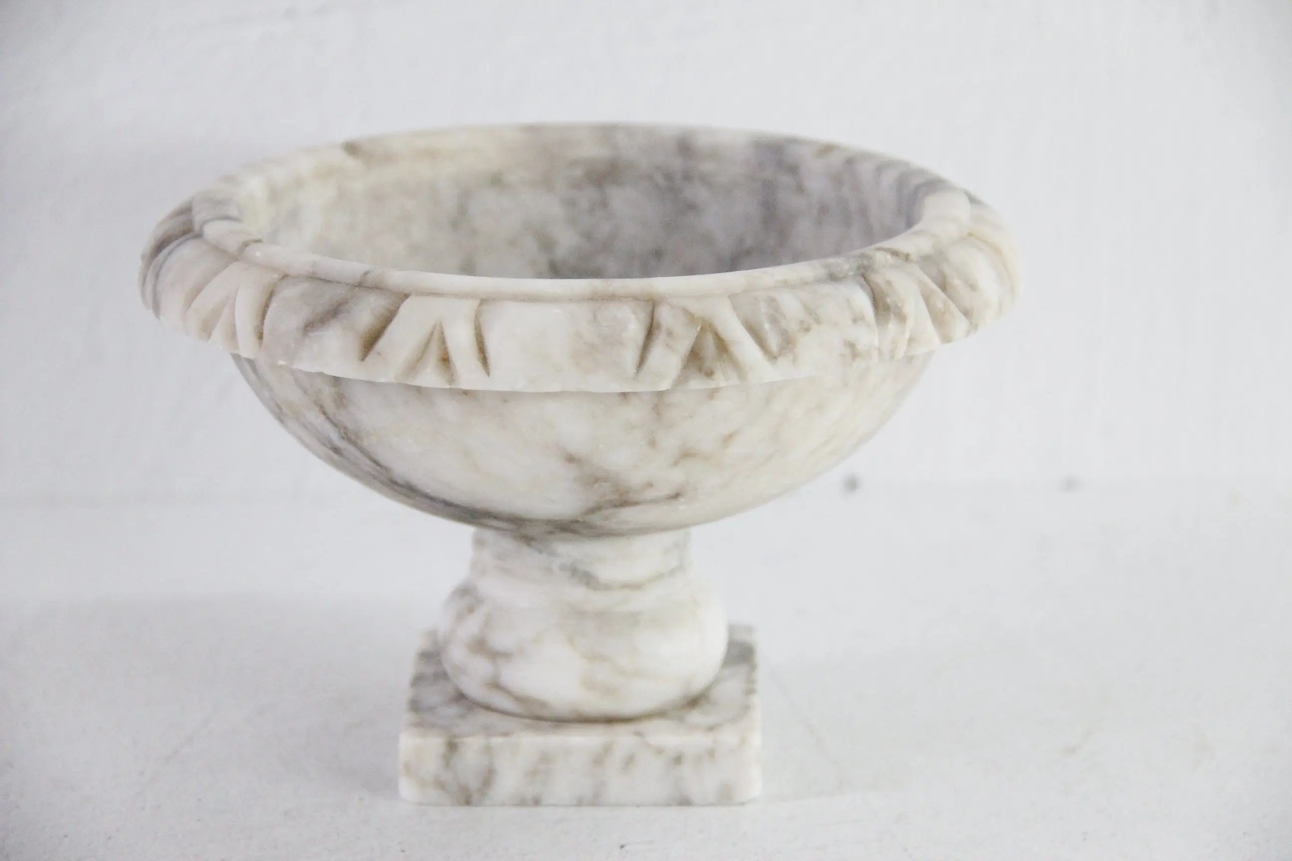 Vintage Alabaster Bird Bath | Large Italian Hand Carved  Debra Hall Lifestyle