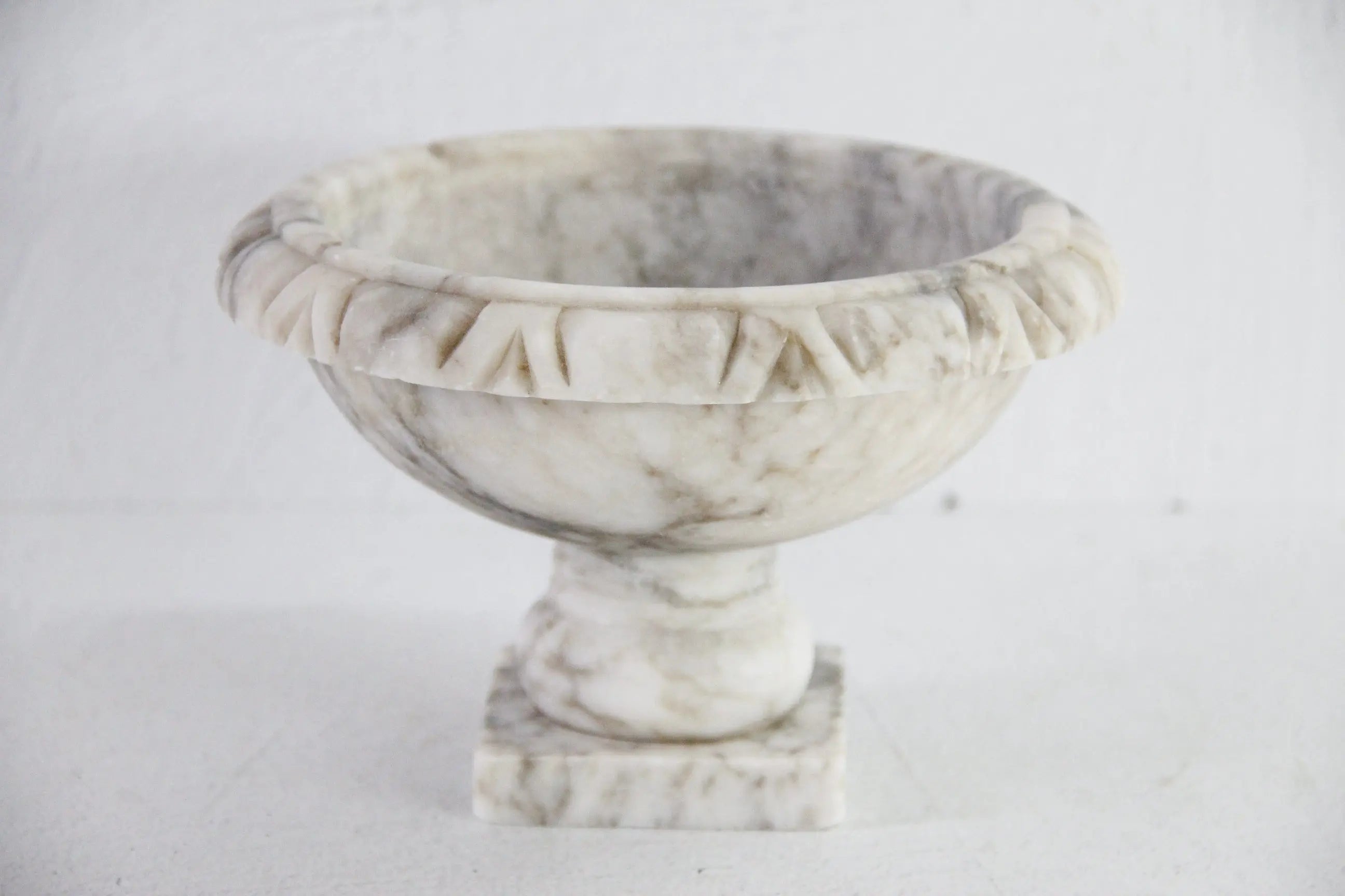 Vintage Alabaster Bird Bath | Large Italian Hand Carved  Debra Hall Lifestyle