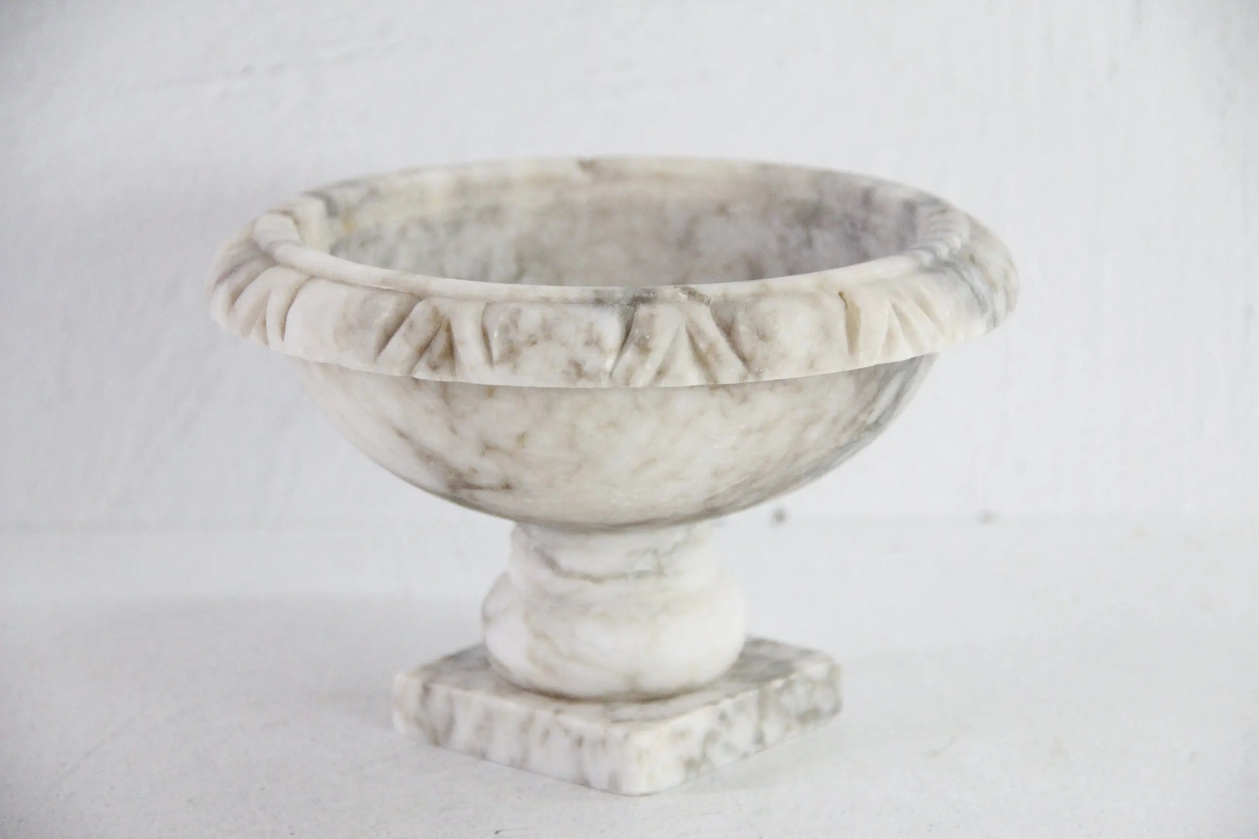 Vintage Alabaster Bird Bath | Large Italian Hand Carved  Debra Hall Lifestyle