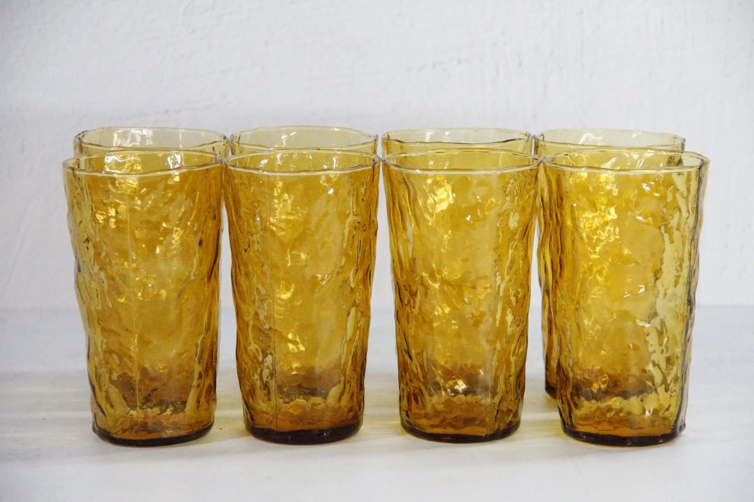 Vintage Amber Tumbler Glass | Morgantown Crinkle Flat Ice Tea  Debra Hall Lifestyle