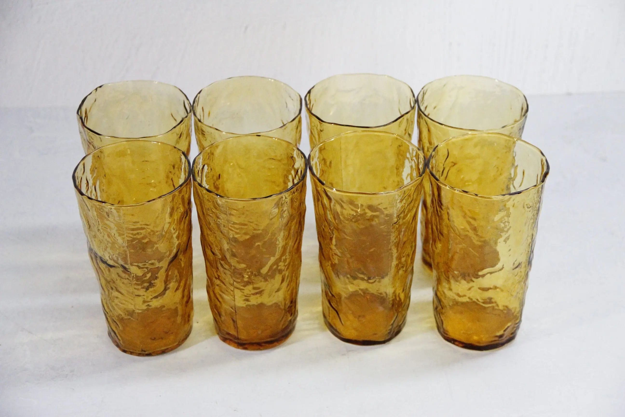 Vintage Amber Tumbler Glass | Morgantown Crinkle Flat Ice Tea  Debra Hall Lifestyle