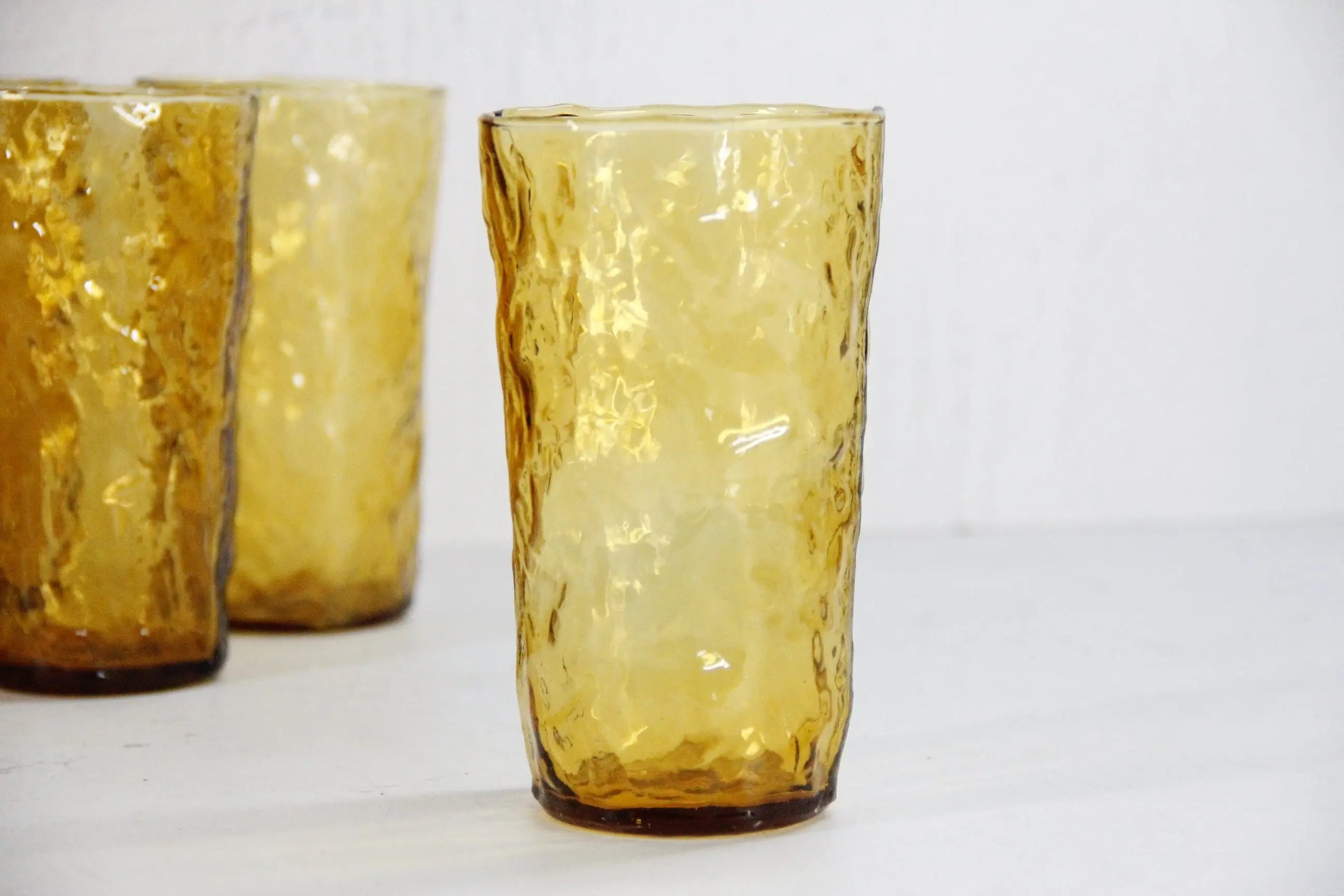 Vintage Amber Tumbler Glass | Morgantown Crinkle Flat Ice Tea  Debra Hall Lifestyle