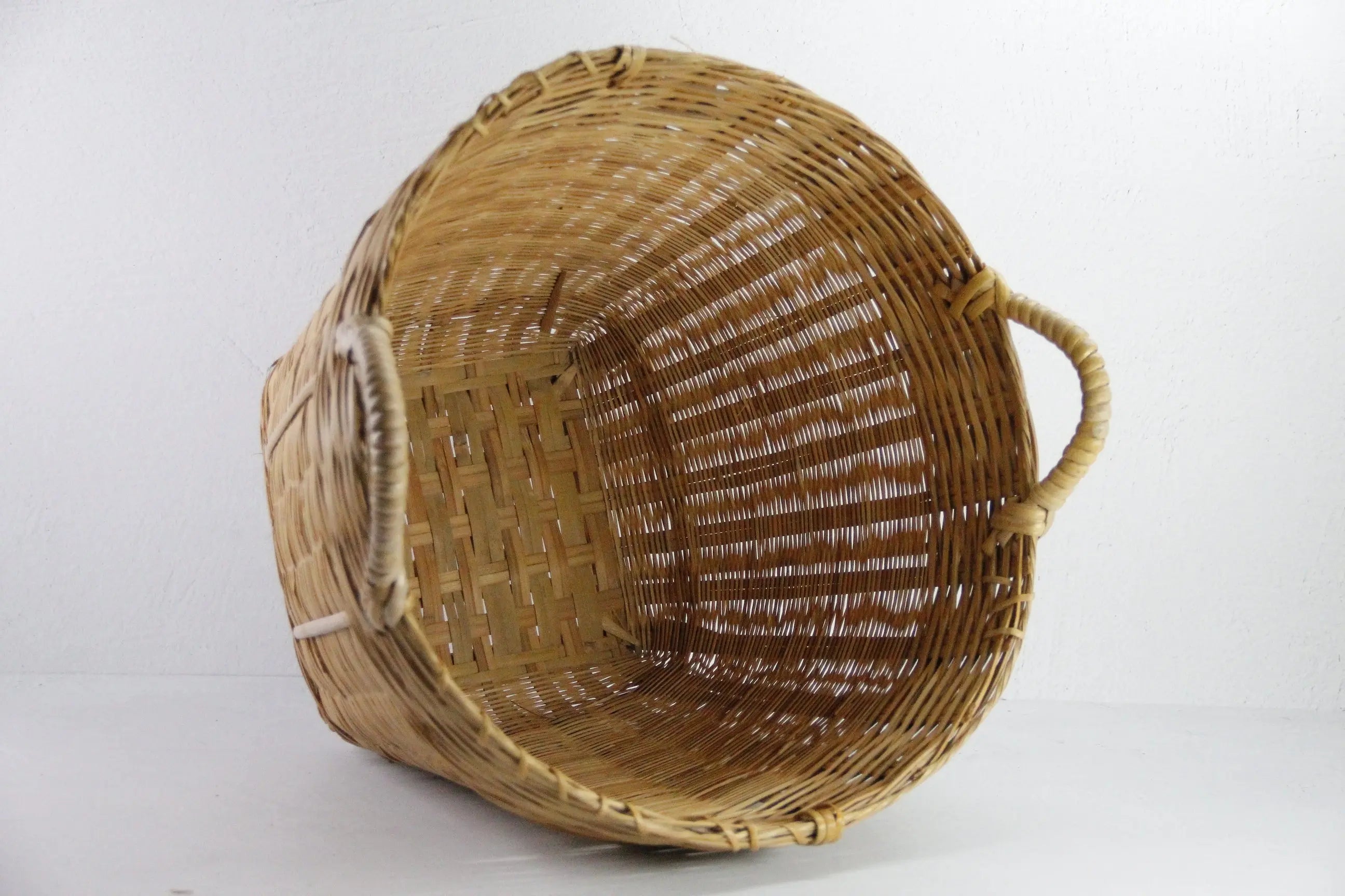 Vintage Bamboo Basket | Asian Woven Planter Basket Storage  Debra Hall Lifestyle