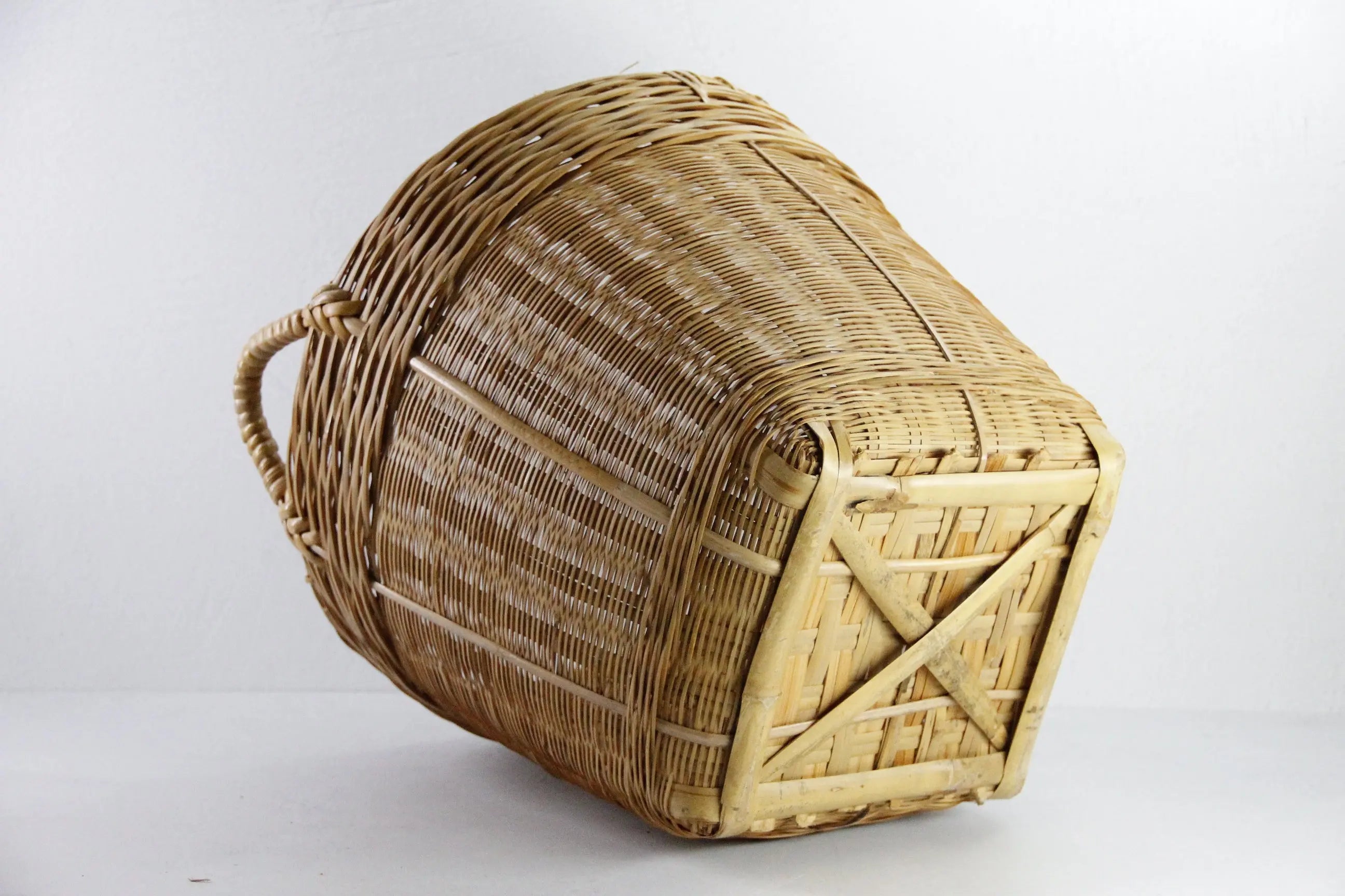 Vintage Bamboo Basket | Asian Woven Planter Basket Storage  Debra Hall Lifestyle