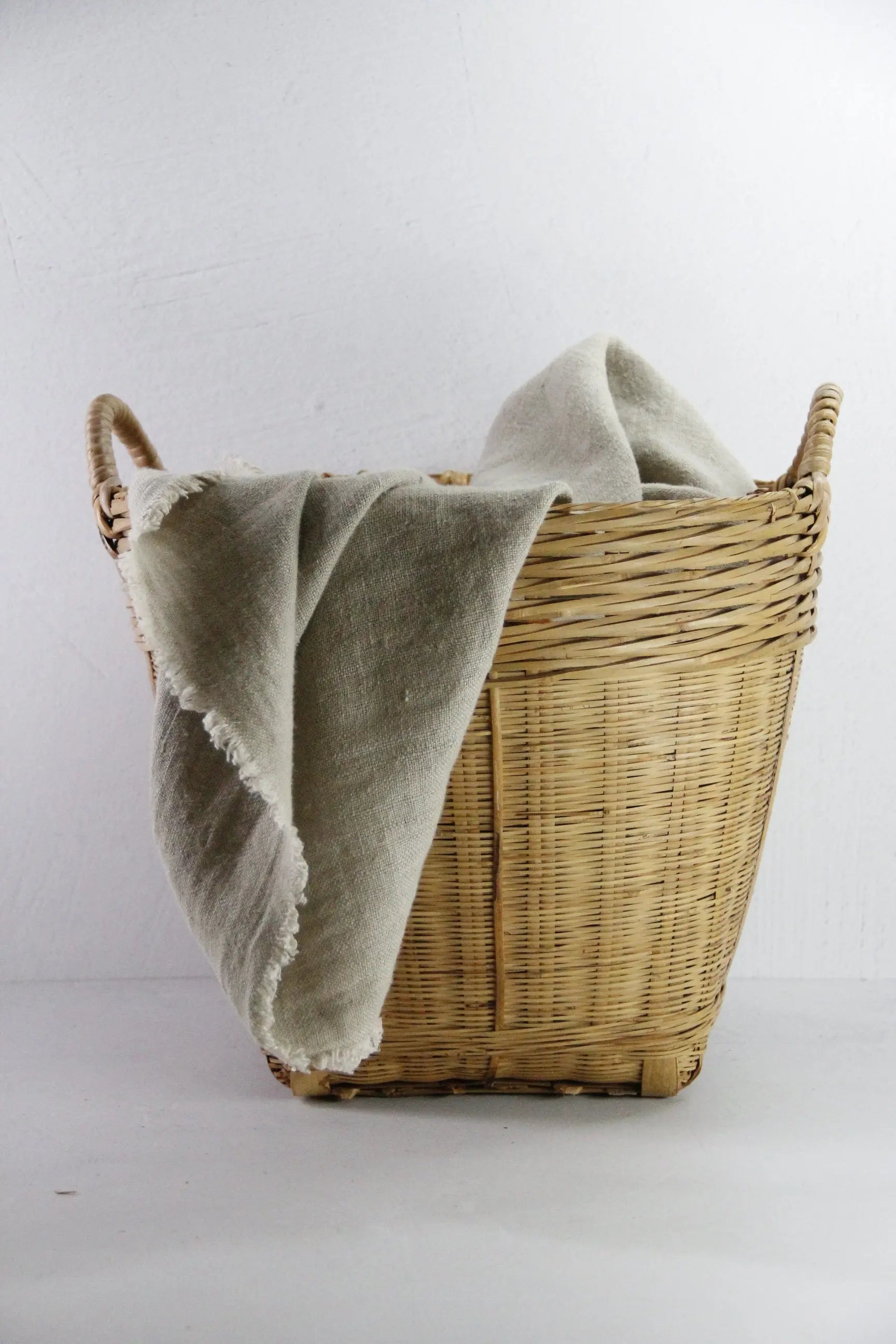 Vintage Bamboo Basket | Asian Woven Planter Basket Storage  Debra Hall Lifestyle