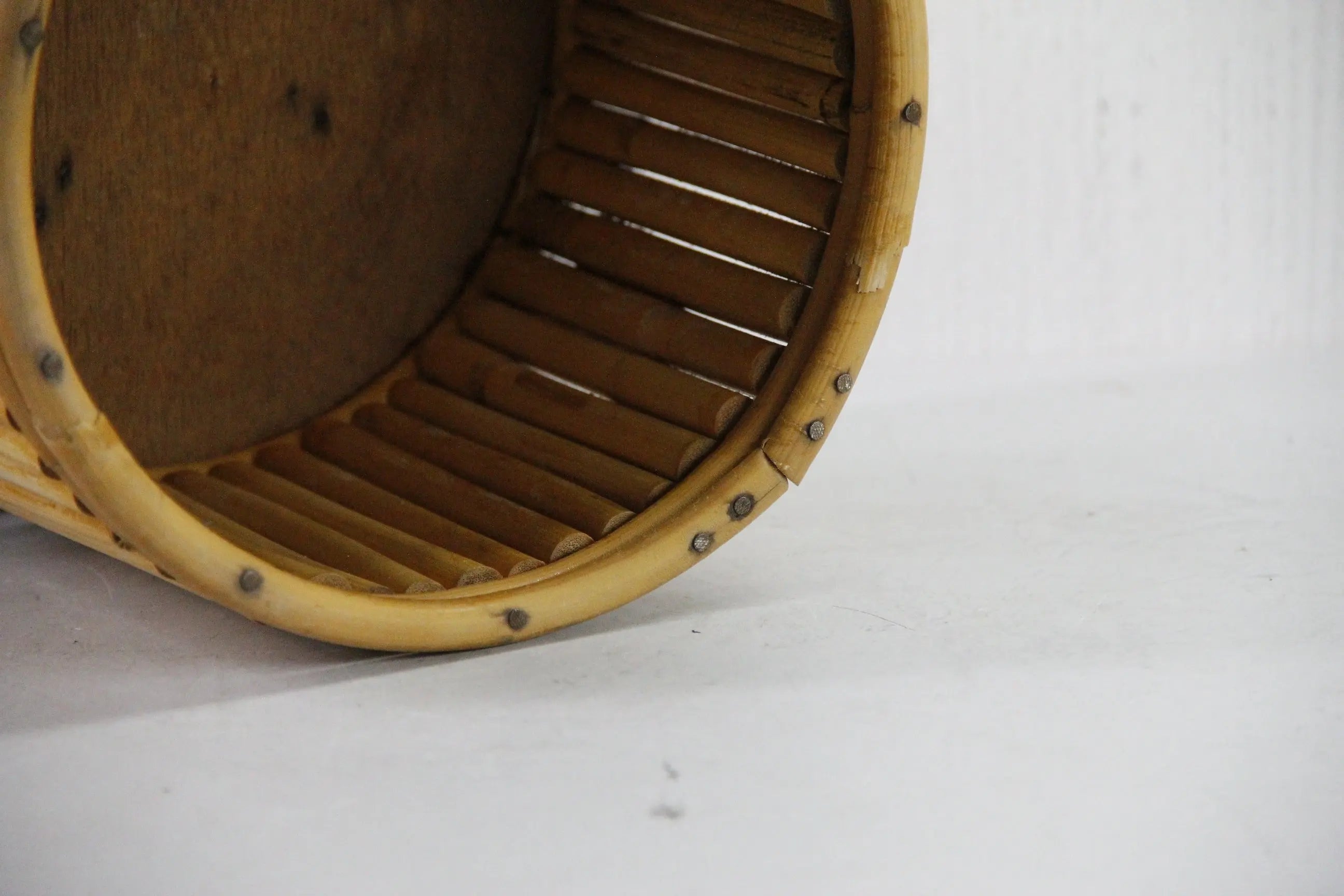 Vintage Bamboo Planter | Midcentury Pencil Reed 8"  Debra Hall Lifestyle