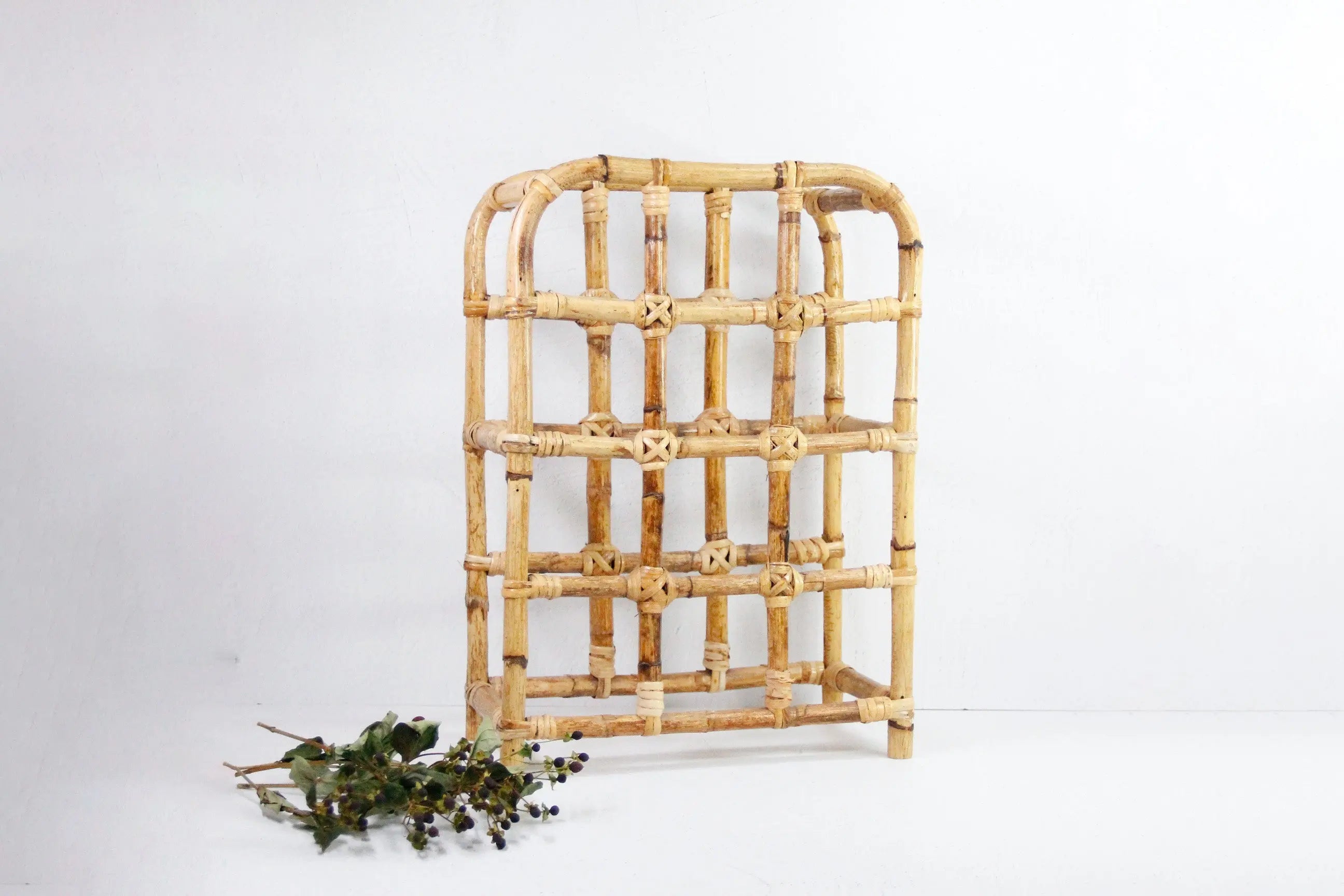 Vintage Bamboo Wine Rack France | Rattan Bottle Holder  Debra Hall Lifestyle
