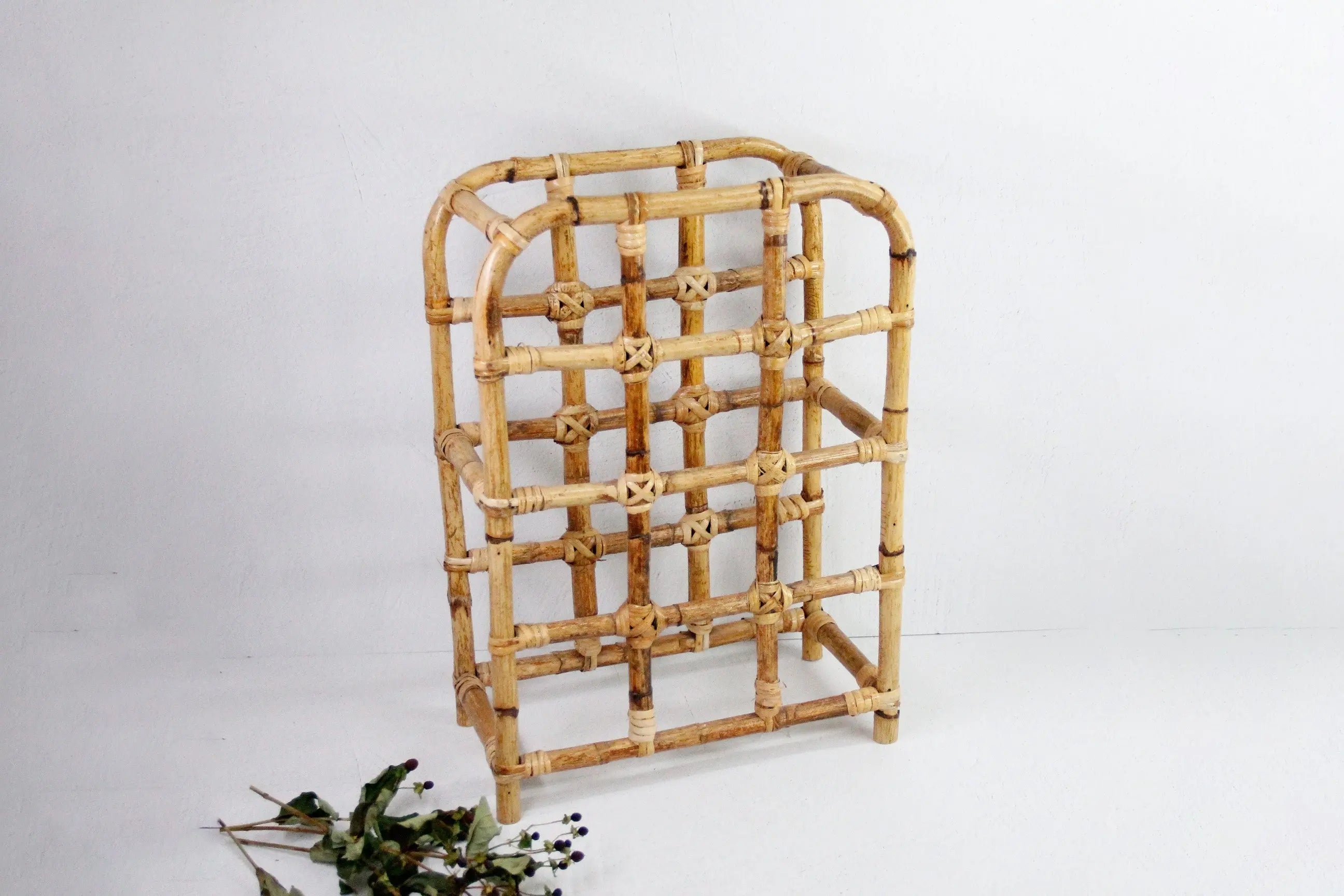 Vintage Bamboo Wine Rack France | Rattan Bottle Holder  Debra Hall Lifestyle