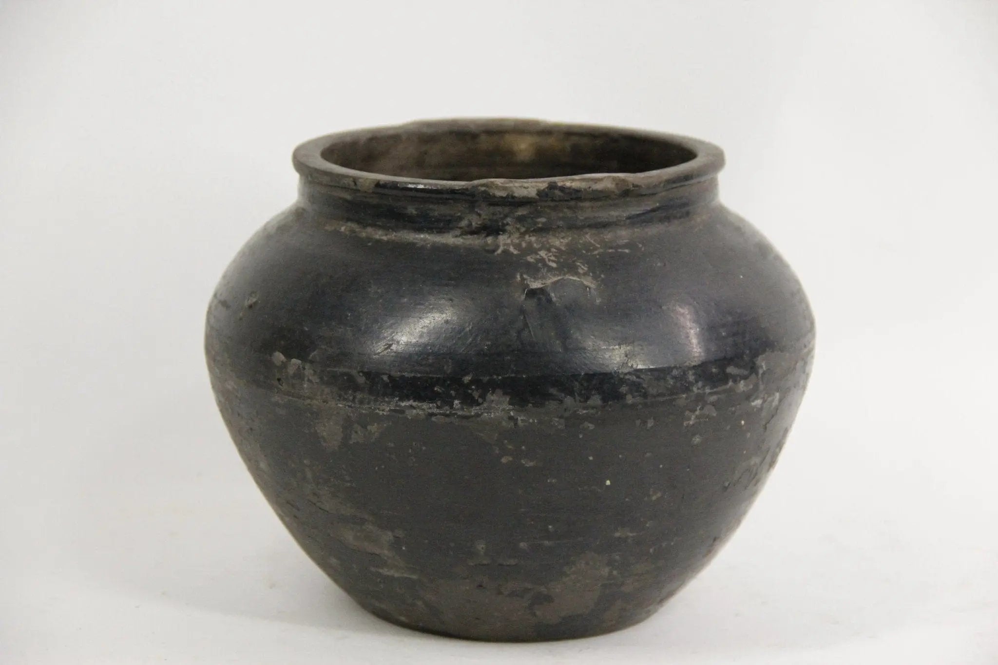 Vintage Black Clay Pot | Wabi Sabi Vessel  Debra Hall Lifestyle