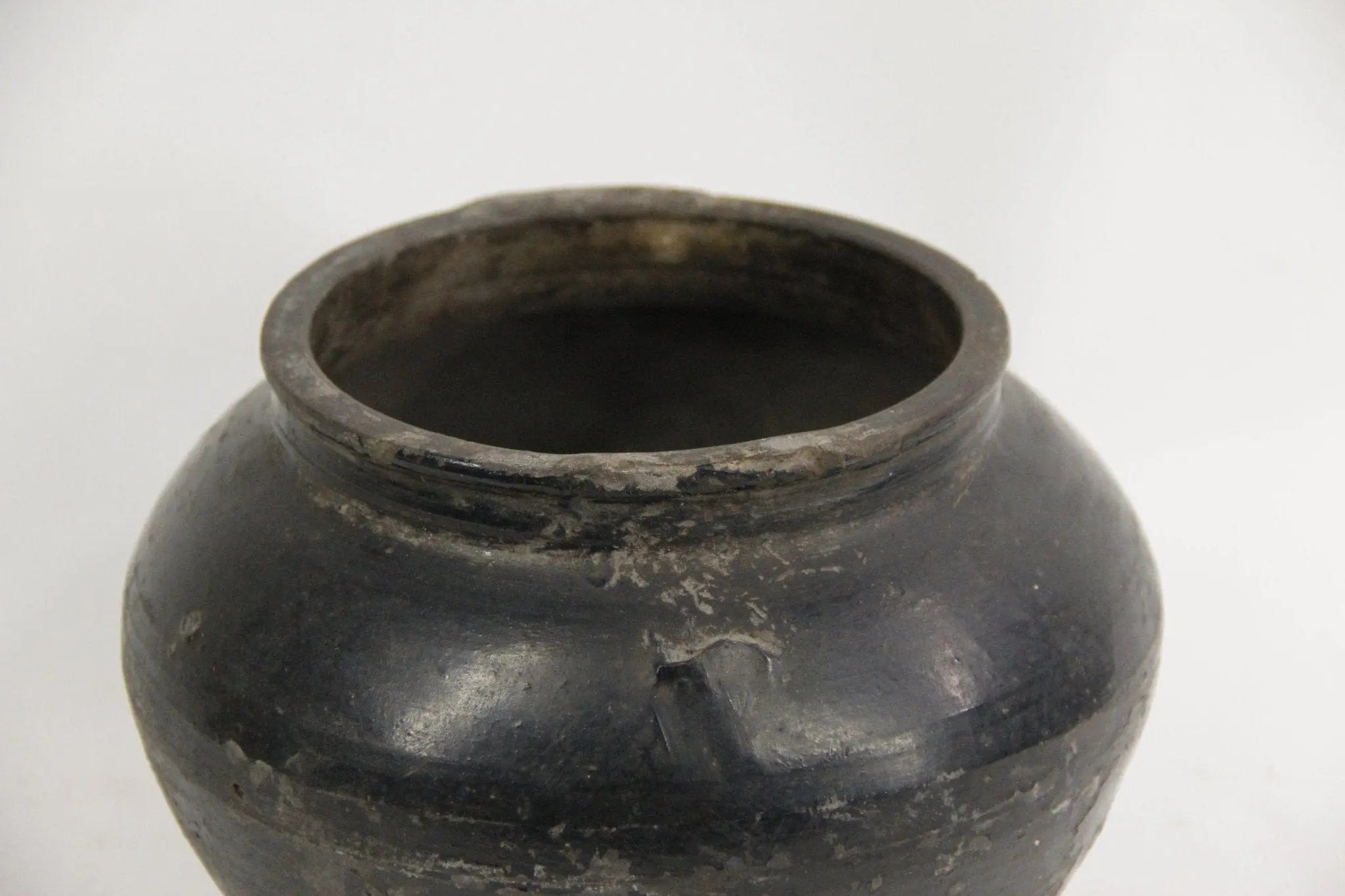 Vintage Black Clay Pot | Wabi Sabi Vessel  Debra Hall Lifestyle