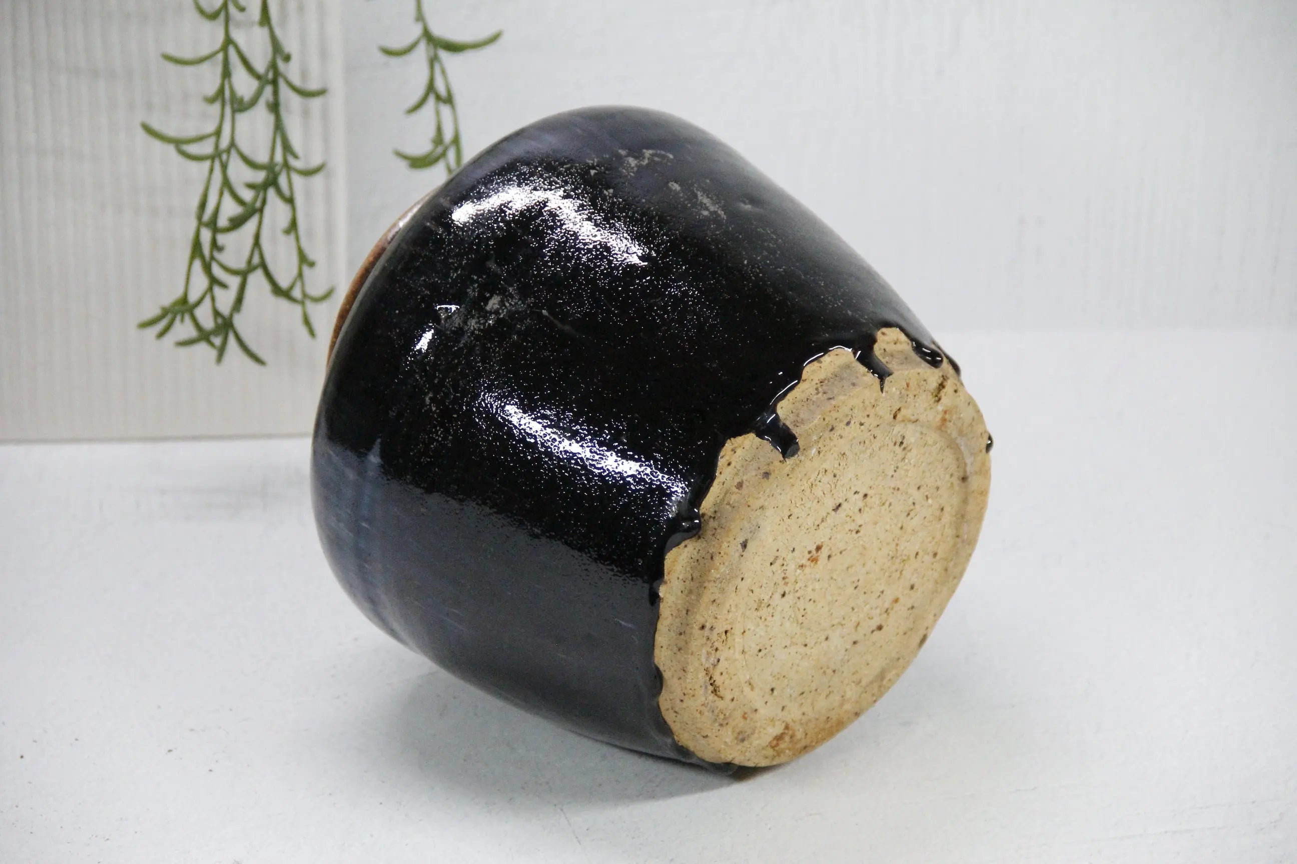 Vintage Black Pottery | Glazed Oil Pot  Debra Hall Lifestyle