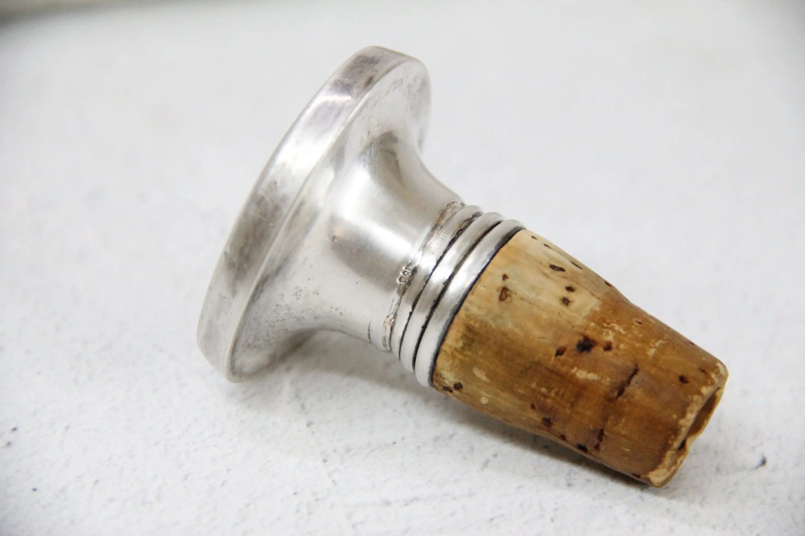 Vintage Bottle Pourer-Belgium 835 Stamped Silver Spout  Debra Hall Lifestyle