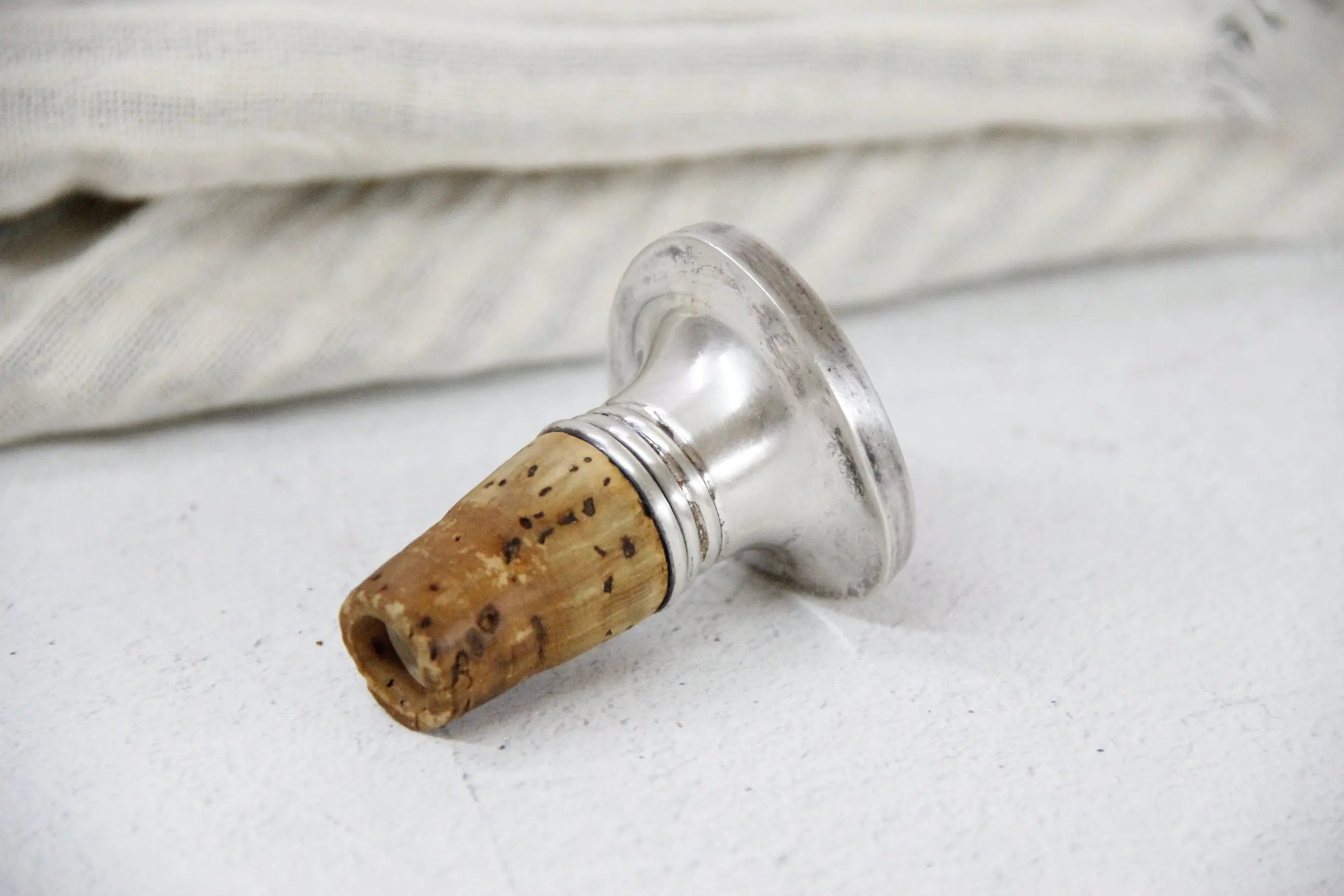 Vintage Bottle Pourer-Belgium 835 Stamped Silver Spout  Debra Hall Lifestyle