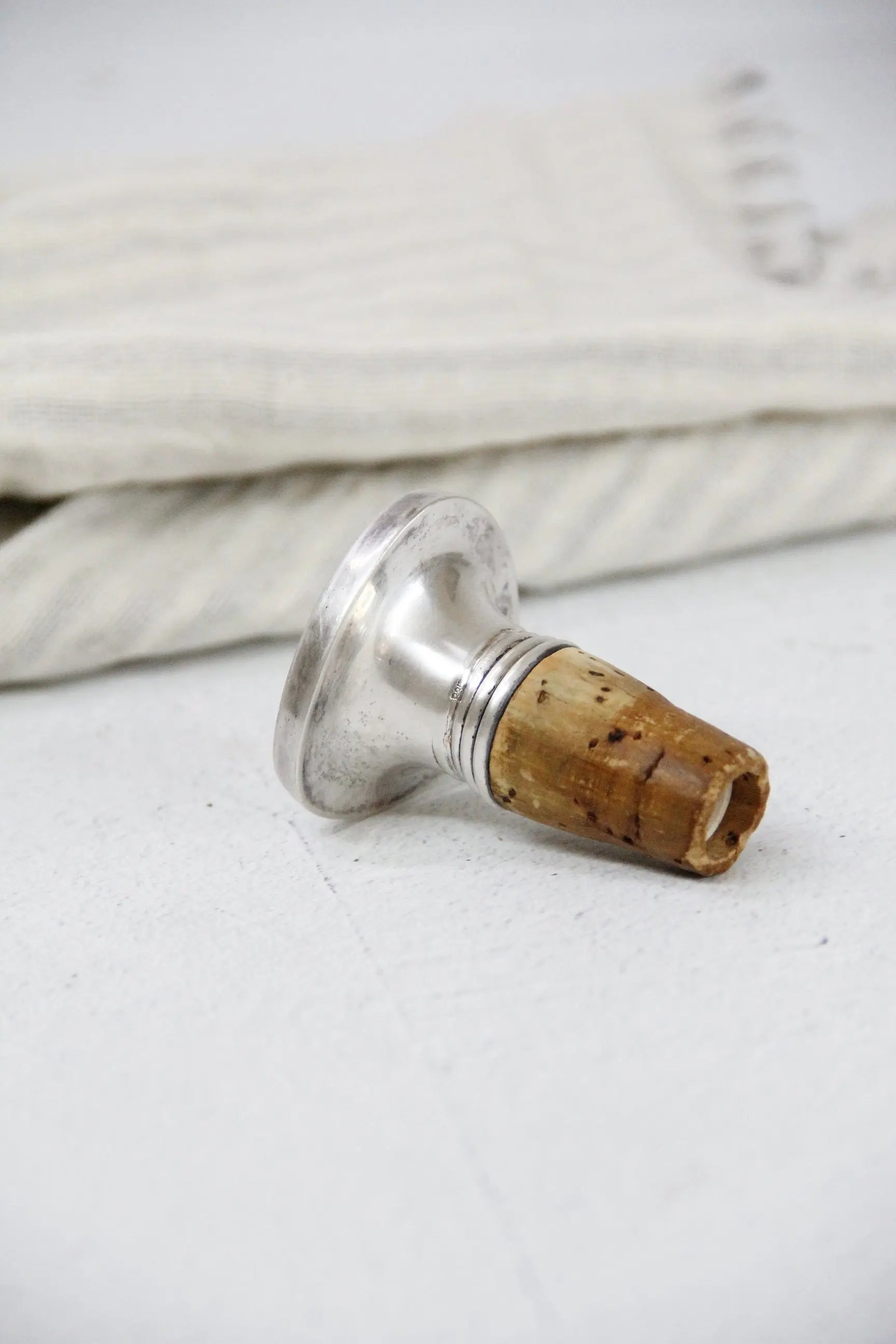 Vintage Bottle Pourer-Belgium 835 Stamped Silver Spout  Debra Hall Lifestyle