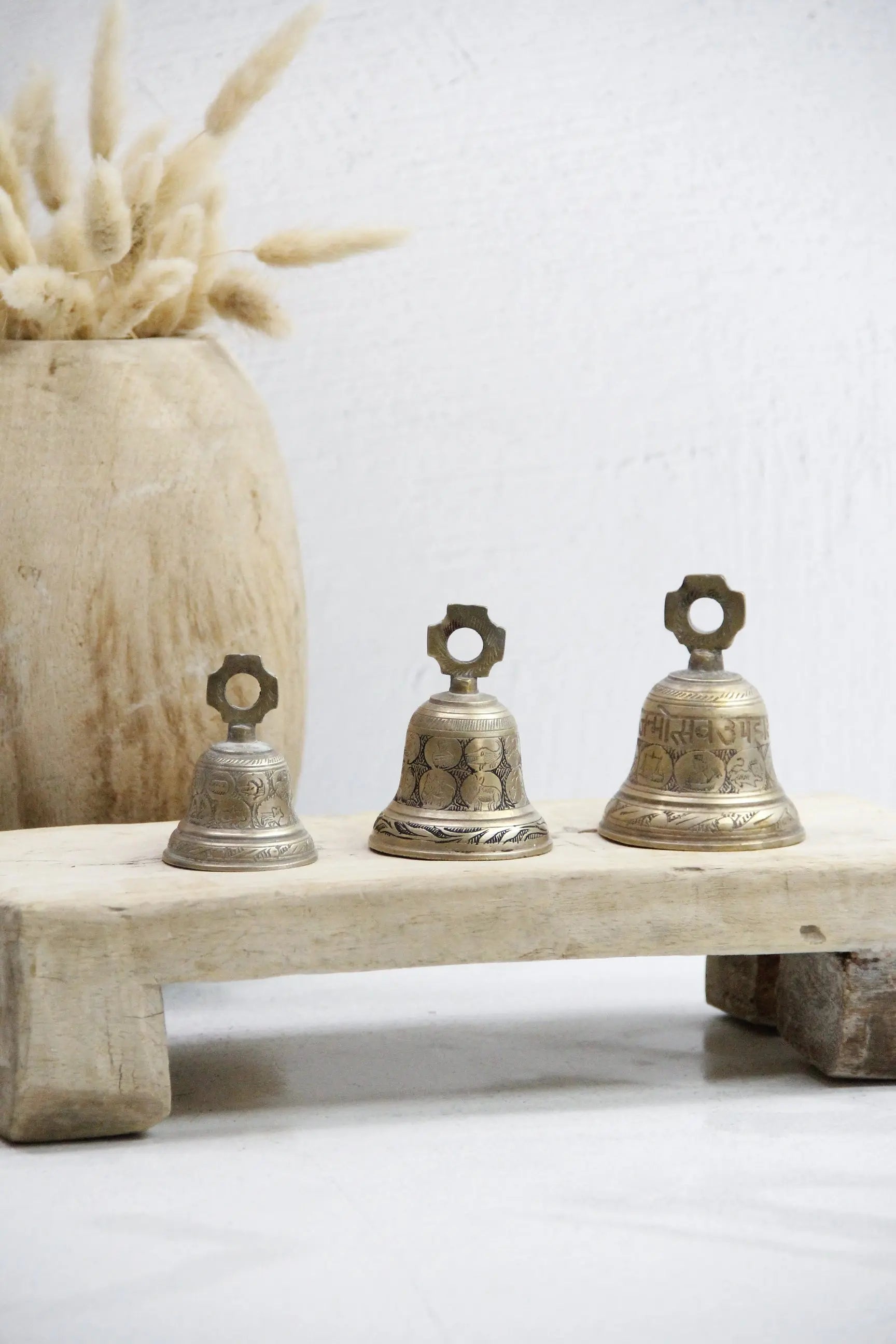 Vintage Brass Bells India | Hanging Chapel Bells, 3 Pcs  Debra Hall Lifestyle