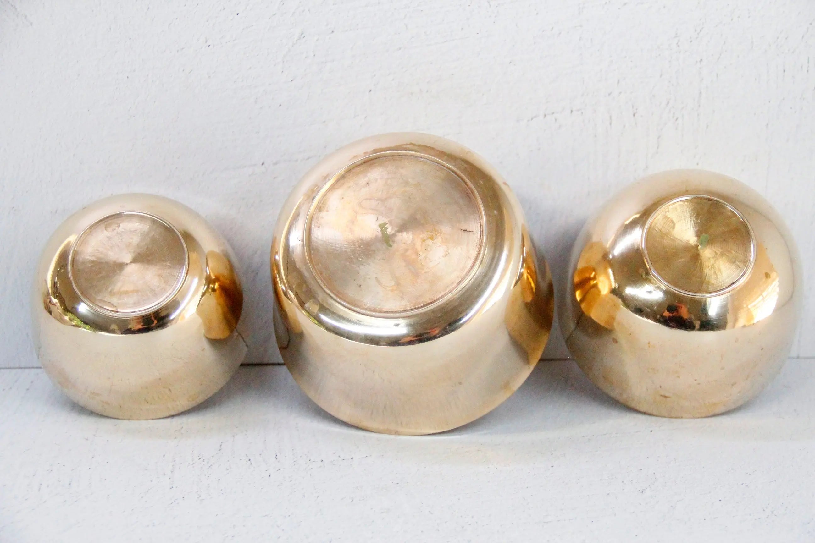 Vintage Brass Bowl | Assorted Sizes Heavy Solid Nesting  Debra Hall Lifestyle